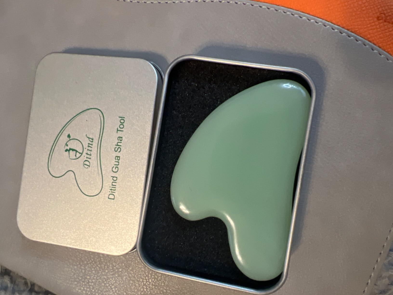 Gua Sha, Jade Stone Gua Sha Massage Tool, Guasha Tool for Face and Body Skin Massage. Gua Sha Set for Toxins Prevents Wrinkles for SPA Acupuncture, Therapy Trigger Point Treatment. customer photo 2