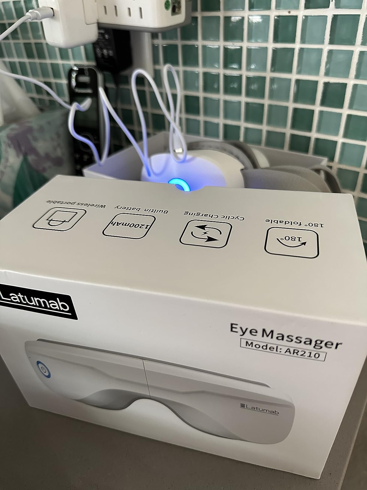 latumab Eye Massager with Heat, Heated Eye Mask with Bluetooth Music, Face Massager, Mask for Migraine & Headache Relief, Improved Sleep, Birthday Gifts for Mom Dad Women Men Her Him customer photo 2