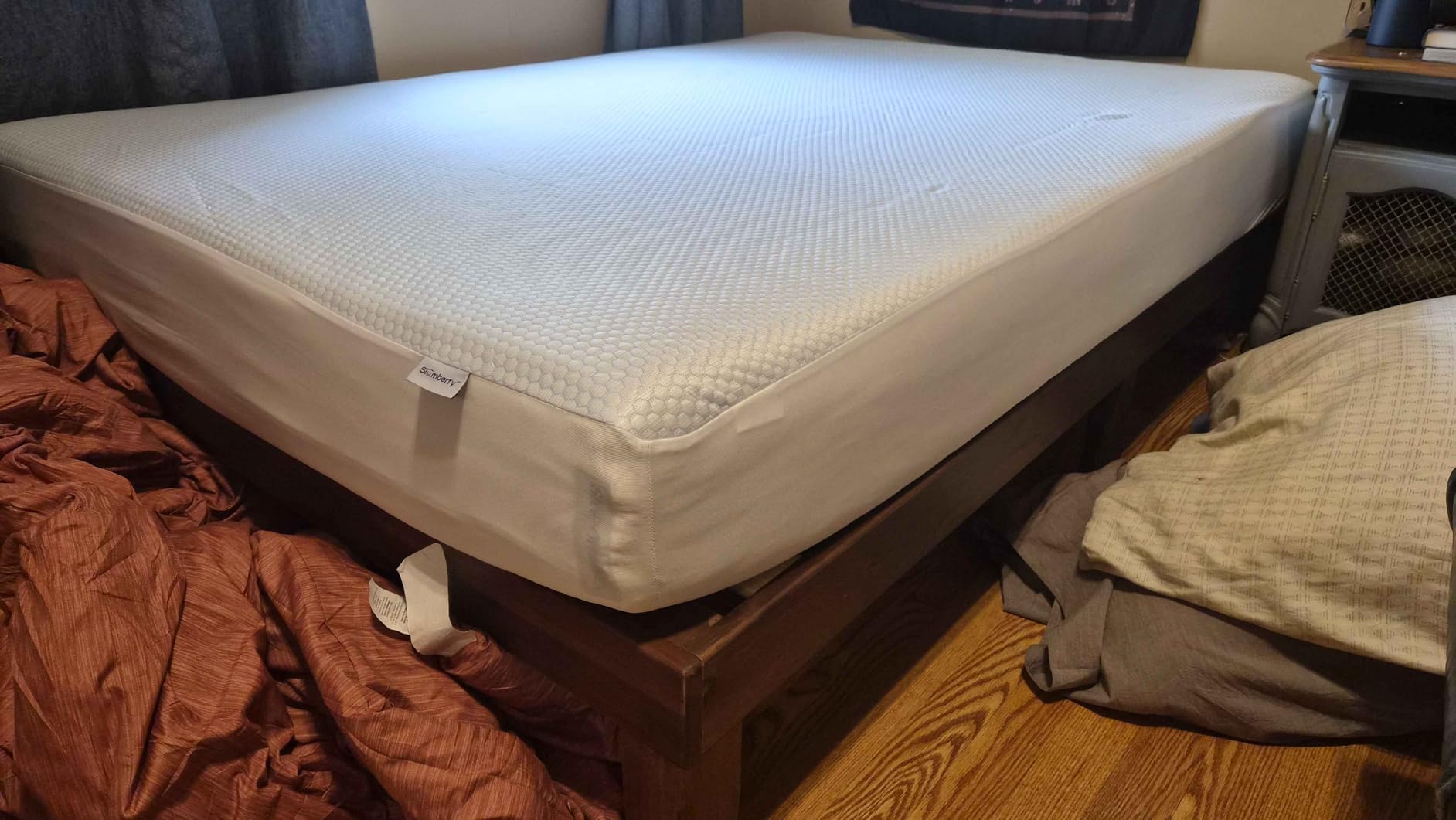 Queen Size Waterproof Cooling Mattress Protector by Slumberfy - Premium Skin-Safe Cover, Natural Fabric with ArcticTex Technology, Noiseless Quilted Mattress Cover - 60x80 in. customer photo 1