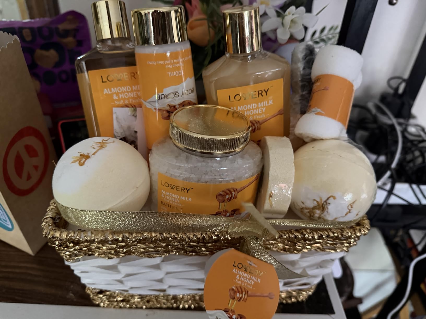Gifts for Women Gift Basket for Women - 10 Pc Almond Milk & Honey Beauty & Personal Care Set - Home Bath Pampering Package for Relaxing - Spa Self Care Kit - Birthday, Mom, Anniversary Gift customer photo 2