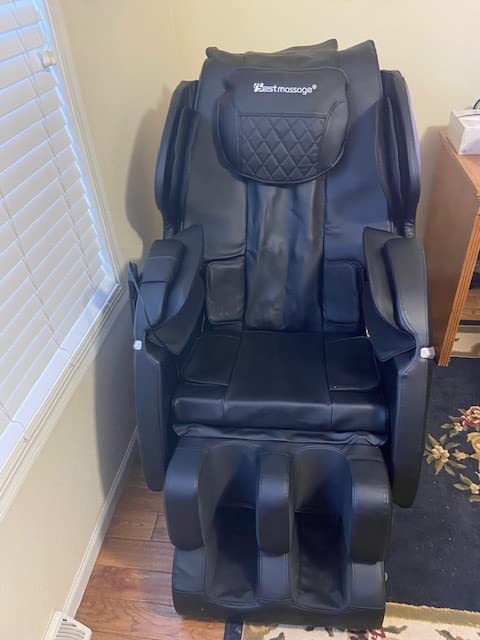 BestMassage Massage Chair Zero Gravity Full Body Electric Shiatsu Massage Chair Recliner with Foot Rollers Built-in Heat Therapy Air Massage System Stretch Vibrating for Home Office(Black) customer photo 1