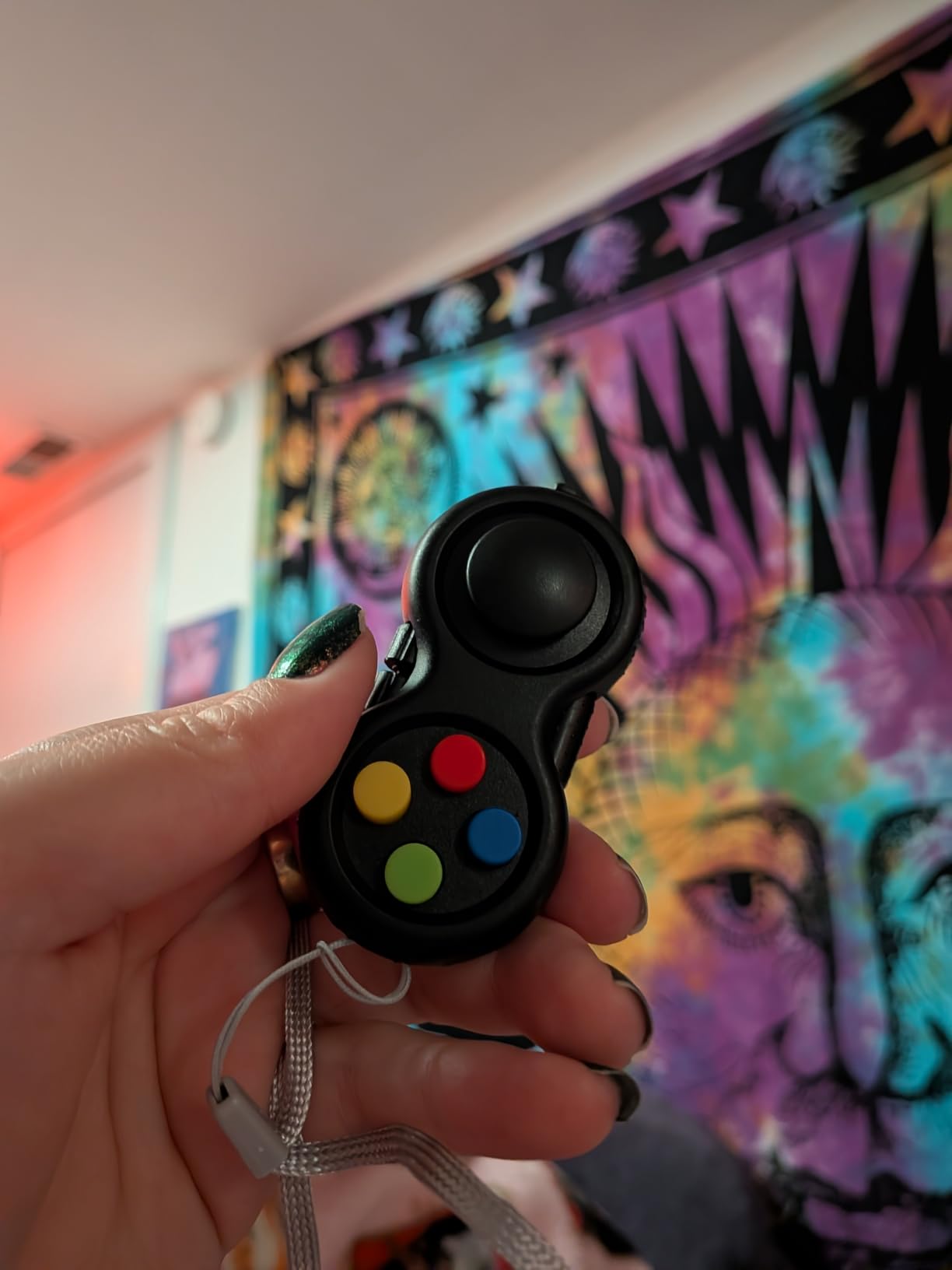 Original Fidget Toy Game, Rubberized Classical Controller Fidget Concentration Toy with 8-Fidget Functions and Lanyard - Excellent for Relieving Stress and Anxiety customer photo 1