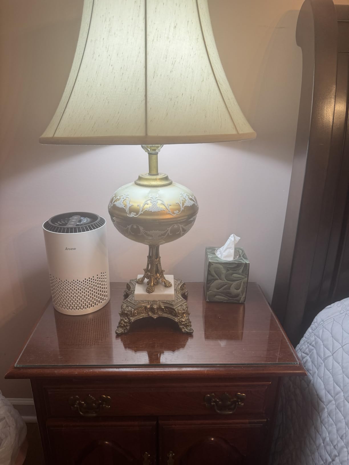 AROEVE Air Purifiers for Bedroom Home, Air Purifier For Smoke Pollen Dander Hair Smell Air Cleaner with Sleep Mode Speed Control For Bedroom Office, MK01- White customer photo 2