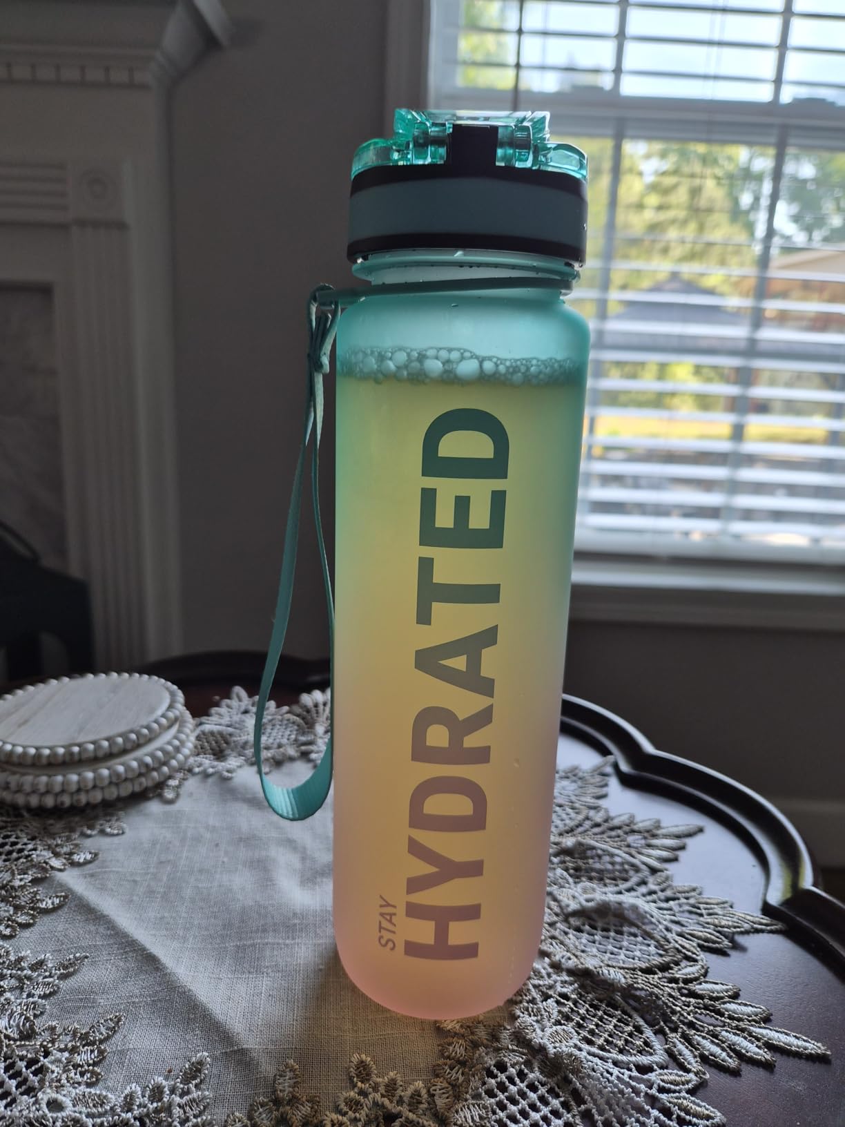 Sahara Sailor Water Bottle 32oz, Durable and Leakproof Water Bottles Motivational with Time Marker, Tritan, BPA Free, Wide Mouth with Easy Clean Brush for Gym, Travel, Home, School, Office (1 Bottle) customer photo 1