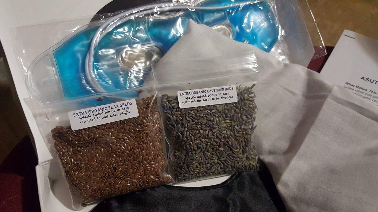 ASUTRA Silk Eye Pillow for Sleep, Light Pink - Filled w/Lavender Buds & Flax Seeds, Weighted Eye Mask, Meditation & Light Blocking Blindfold, Cooling Gel Mask Included customer photo 2