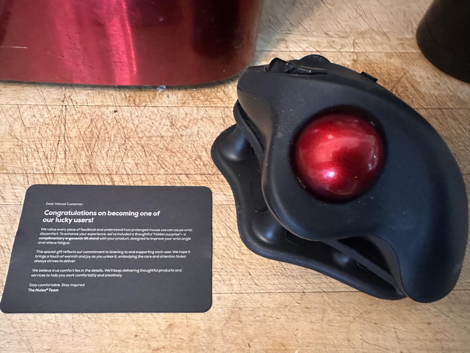 Nulea M501 Wireless Trackball Mouse, Rechargeable Ergonomic, Easy Thumb Control, Precise & Smooth Tracking, 3 Device Connection (Bluetooth or USB Receiver), Compatible for PC, Laptop, Mac, Windows customer photo 1