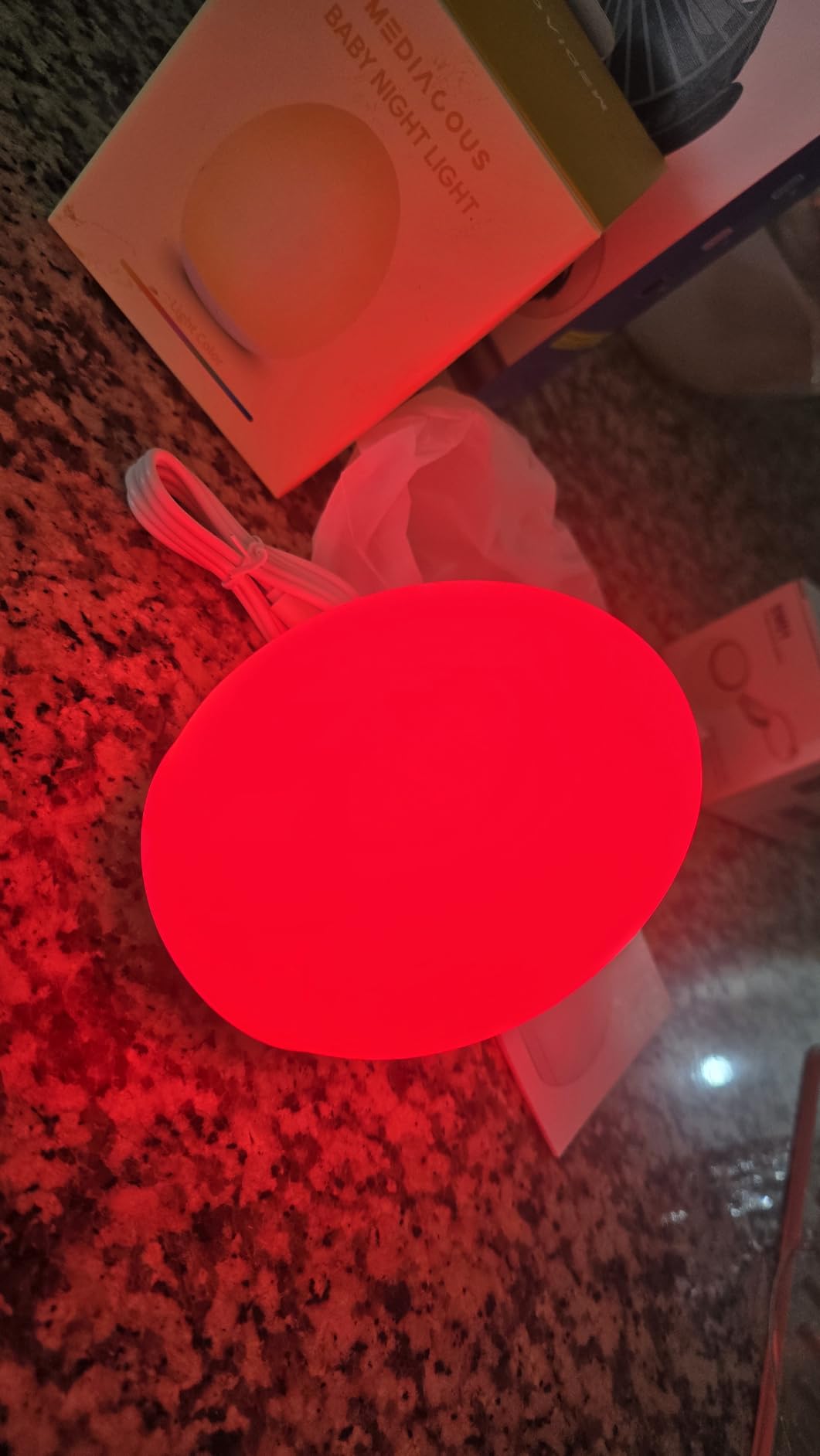MediAcous Night Light for Kids, Baby Egg Light for Nursery, 7 Colors Changing & Stepless Dimming, Soft Silicone Touch Night Lamp with 1 Hour Timer, Rechargeable Nursery Night for Breastfeeding customer photo 2