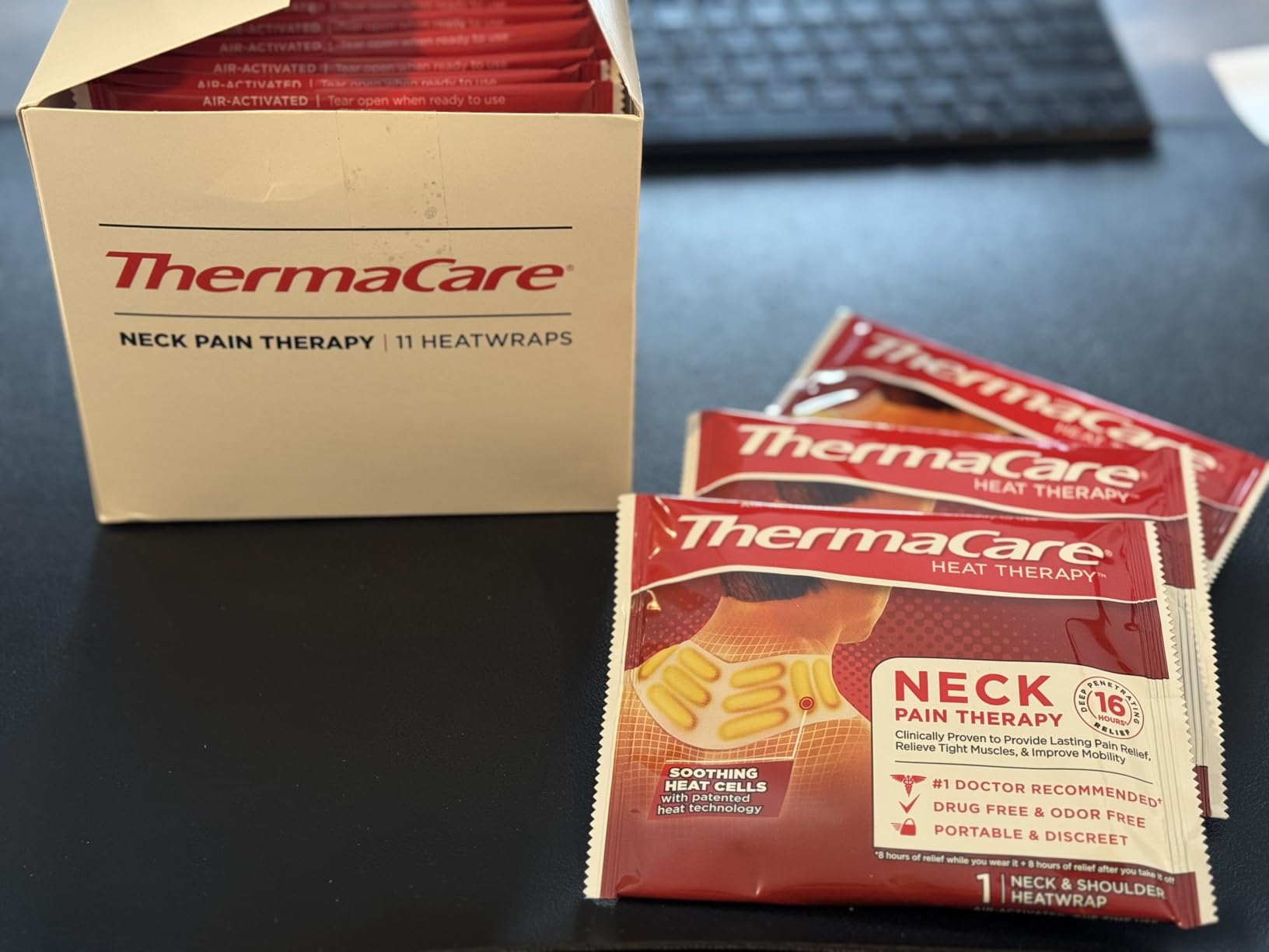 ThermaCare Heat Wraps for Neck & Shoulder Pain Relief - 16-Hour Heat Therapy Heating Pads, Adhesive Heat Patches for Muscle & Joint Pain - Flexible Fit for Comfort & Extended Wear - 5 Count customer photo 1