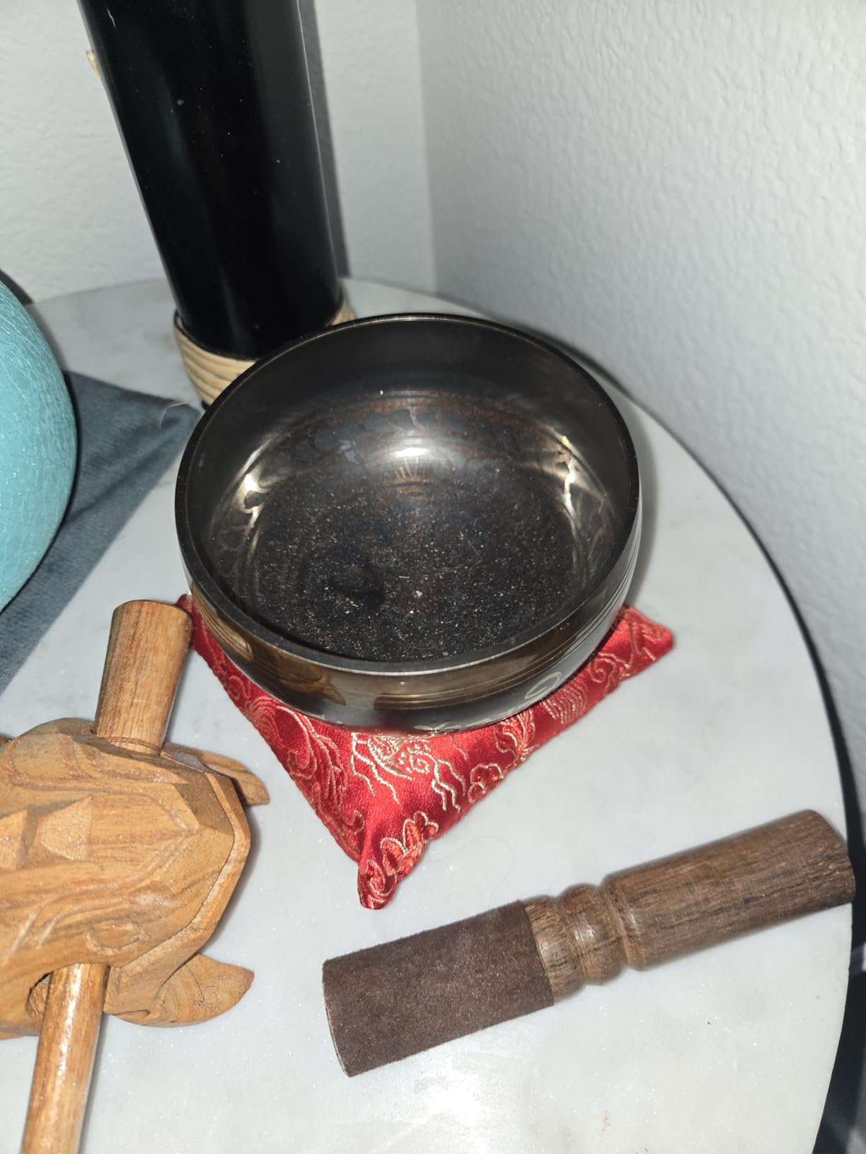 Premium Tibetan Singing Bowl Set - Handmade in Nepal Sound & Meditation Bowl - Spiritual Decor for Yoga, Wellness Spaces & Relaxation by Himalayan Bazaar customer photo 1