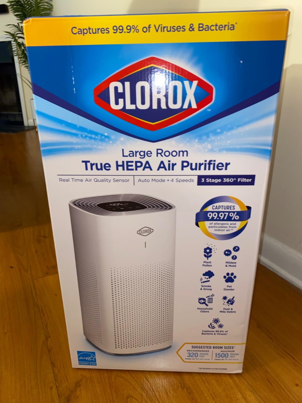 Clorox HEPA Air Purifiers for Home, True HEPA Filter, Medium Rooms Up to 1,000 Sq Ft, Removes 99.9% of Mold, Viruses, Wildfire Smoke, Allergens, Pet Allergies, Dust, AUTO Mode, Whisper Quiet customer photo 2
