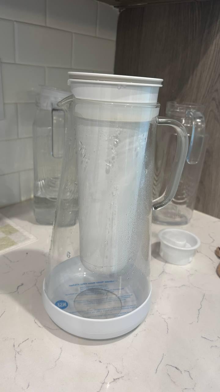 LifeStraw Home - Water Filter Pitcher, 7-Cup, White, Glass with Silicone Base, BPA Free Designed for Everyday Protection Against Bacteria, Parasites, Microplastics, Lead, Mercury customer photo 2