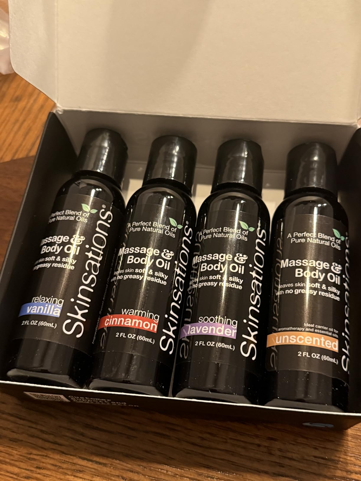 Massage Oil Gift Set - Variety Set for Couples, Travel Size (4 x 2oz) - Lightweight, Non-Greasy, Hydrating Body Oils for Relaxation & Gifting - Vanilla, Cinnamon, Lavender & Unscented customer photo 2