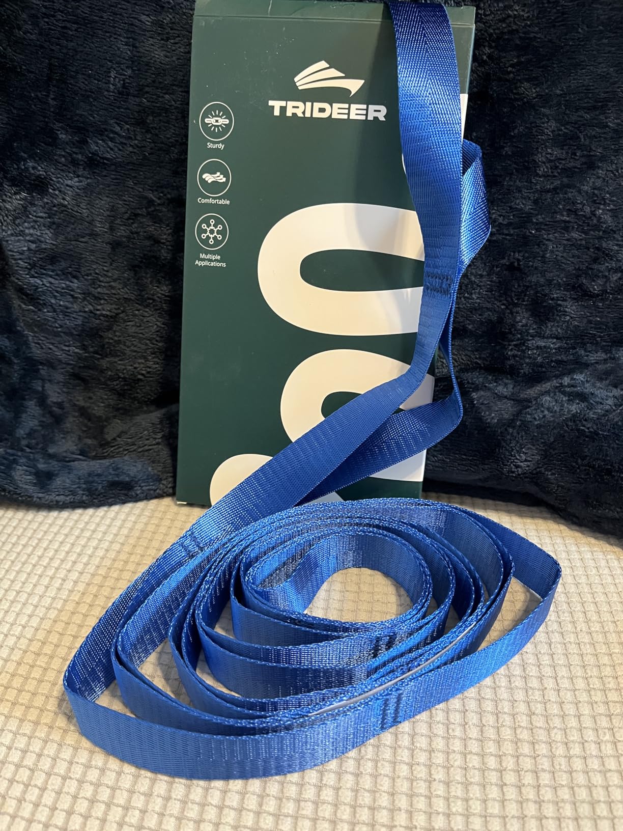 Trideer Non-Elastic Stretching Strap with Loops for Physical Therapy & Rehab, Knee Hip Leg ROM Post-Surgery, Yoga Strap for Stretching, Leg Lifter Strap Mobility Aid, Hamstring Calf Back customer photo 1