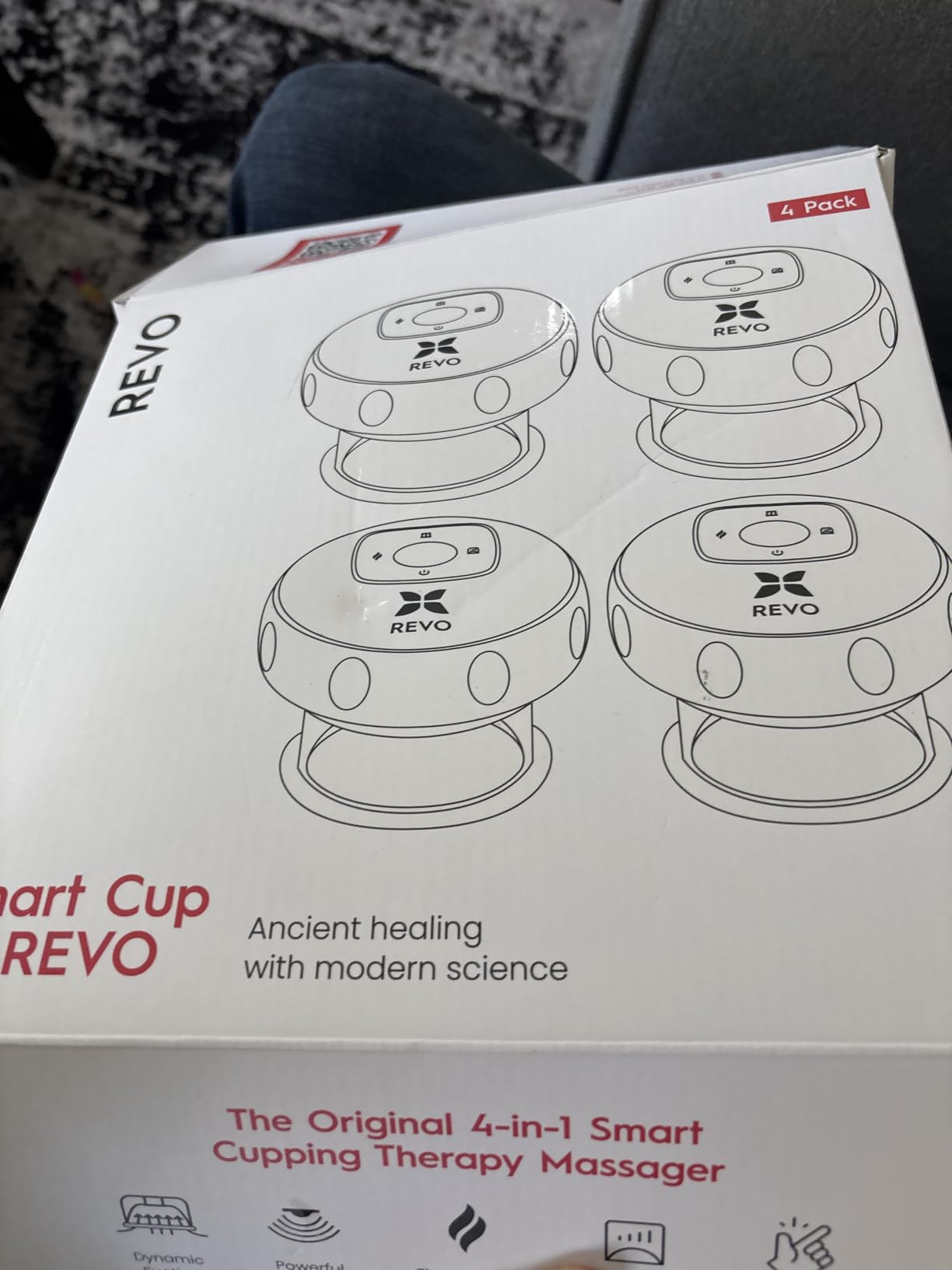 REVO The Original 4-in-1 Smart Cupping Massager with LED Light, Heat, Dynamic Suction & Vibration Massage, Portable Cordless Rechargeable customer photo 2