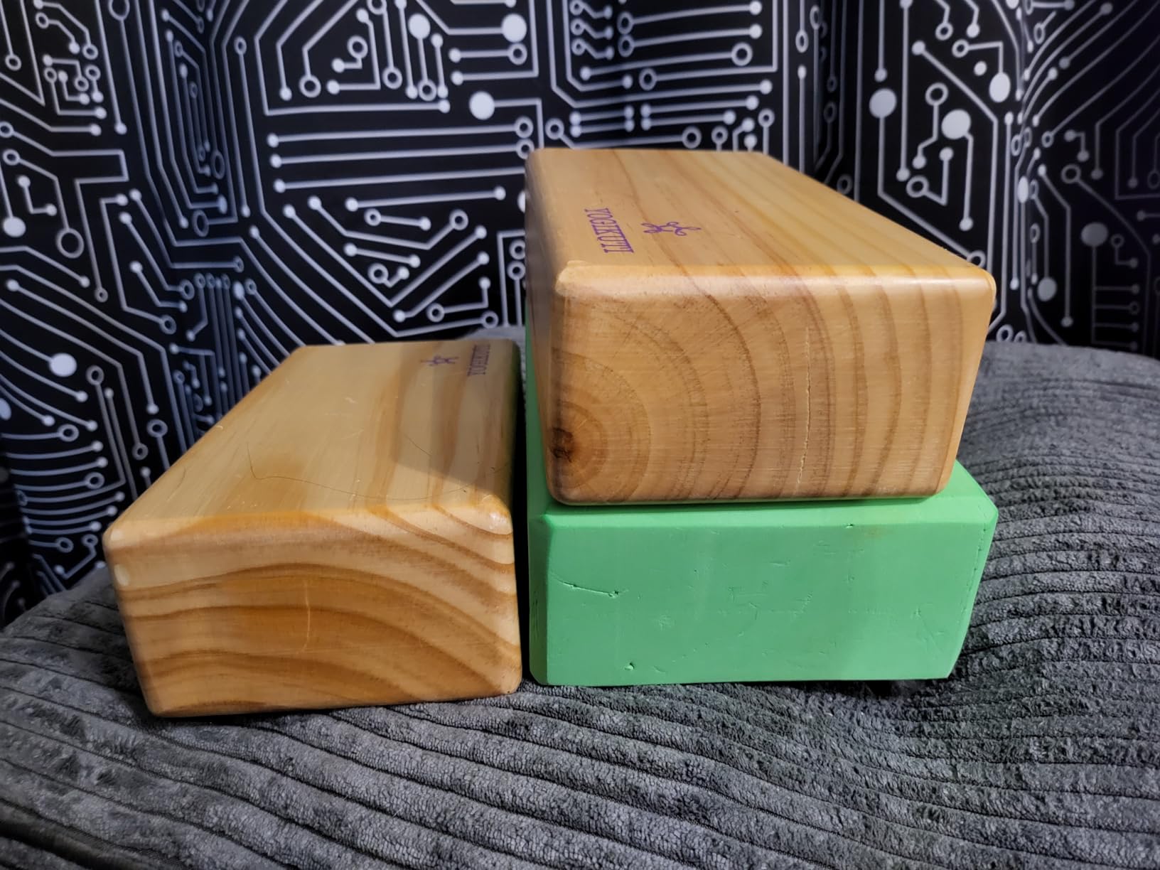 Yogikuti Solid Wooden Yoga Blocks Set of 2 | Premium Pine Wood Iyengar Yoga Blocks | Solid, Durable & Smooth Rounded Edges | Wooden Yoga Props for Stretching, Balance, Alignment & Home Studio Practice customer photo 1