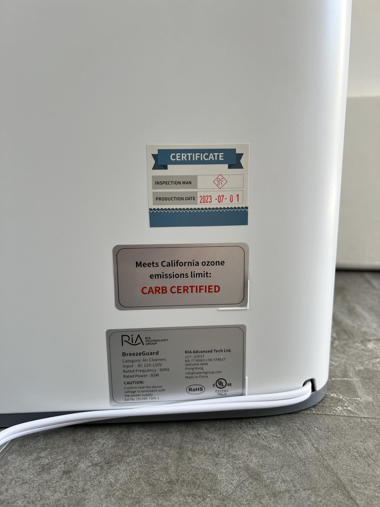 RIA BreezeGuard Smart HEPA Air Purifier for Large Room up to 2500 SqFt with Sleep Mode, App Control, Air Quality Monitor, Washable Filter, Evaporative Humidifier for Home Bedroom Pet Dander Smoke Dust customer photo 1