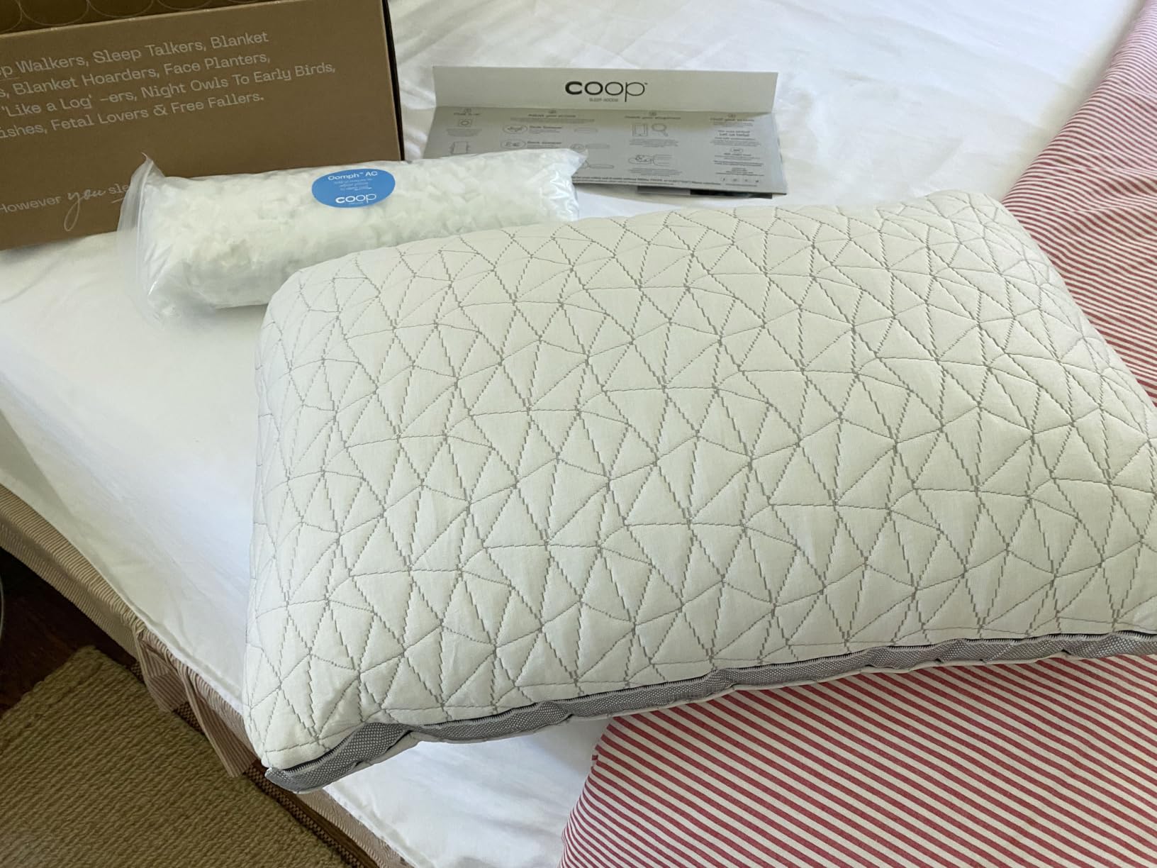 Coop Home Goods Cool+ Adjustable Pillow, Queen Size Plus Shaped Memory Foam Pillows with Cooling Gel, Back, Stomach or Side Sleeper, Neck Support for Sleeping, CertiPUR-US/GREENGUARD Gold customer photo 2