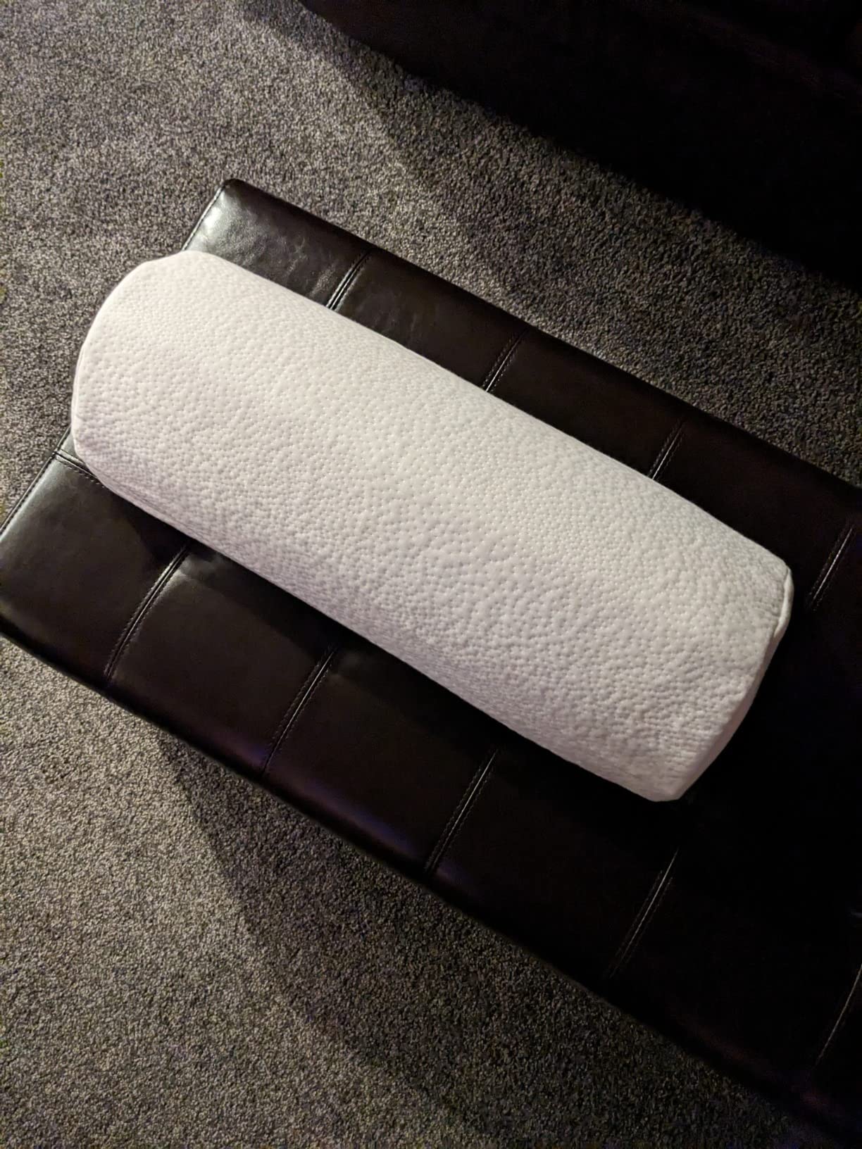 AllSett Health Large Half Moon Bolster Pillow for Legs, Knees, Lower Back and Head, Lumbar Support Pillow for Bed, Sleeping | Semi Roll for Ankle and Foot Comfort - Machine Washable Cover, White customer photo 2
