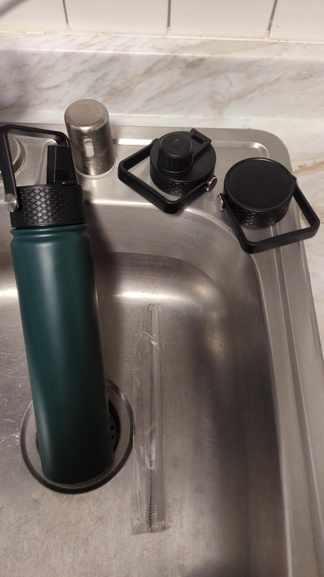 Konokyo Insulated Water Bottle 24oz Stainless Steel Sport Bottles with 3 Lids, Marble Ocean customer photo 1