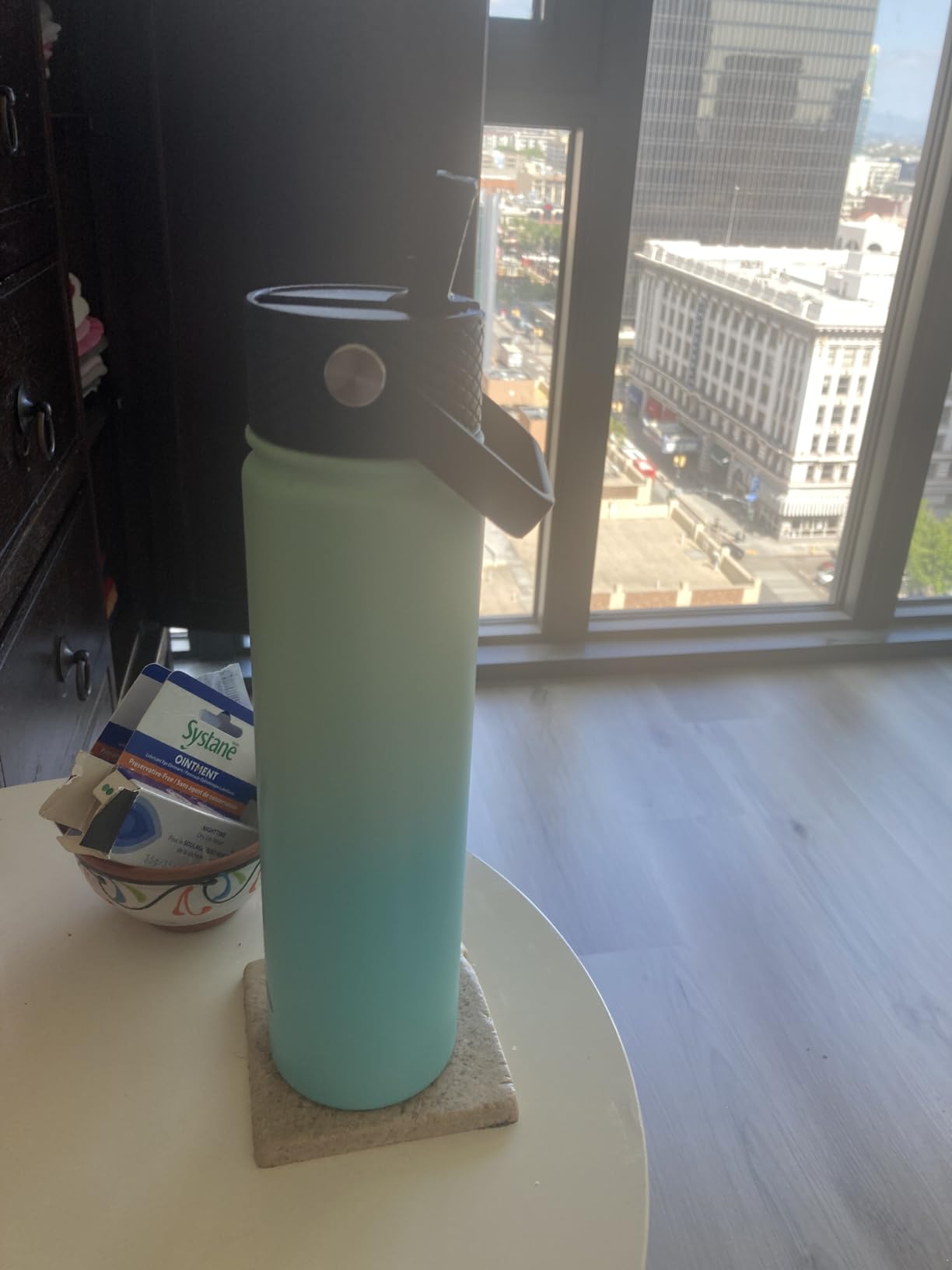 Konokyo Insulated Water Bottle 24oz Stainless Steel Sport Bottles with 3 Lids, Marble Ocean customer photo 2