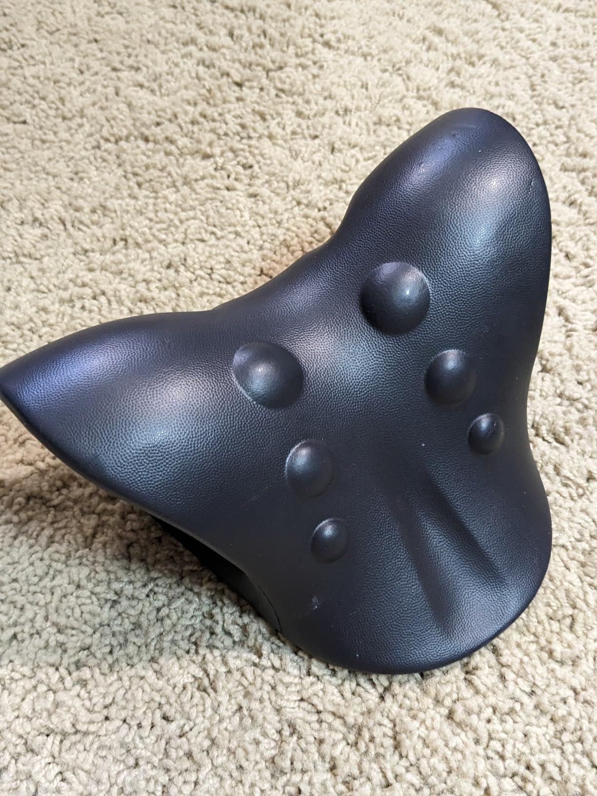 Neck Stretcher for Pain Relief, Neck and Shoulder Relaxer Cervical Traction Device Pillow for Muscle Relax and TMJ Pain Relief (Blue) customer photo 2