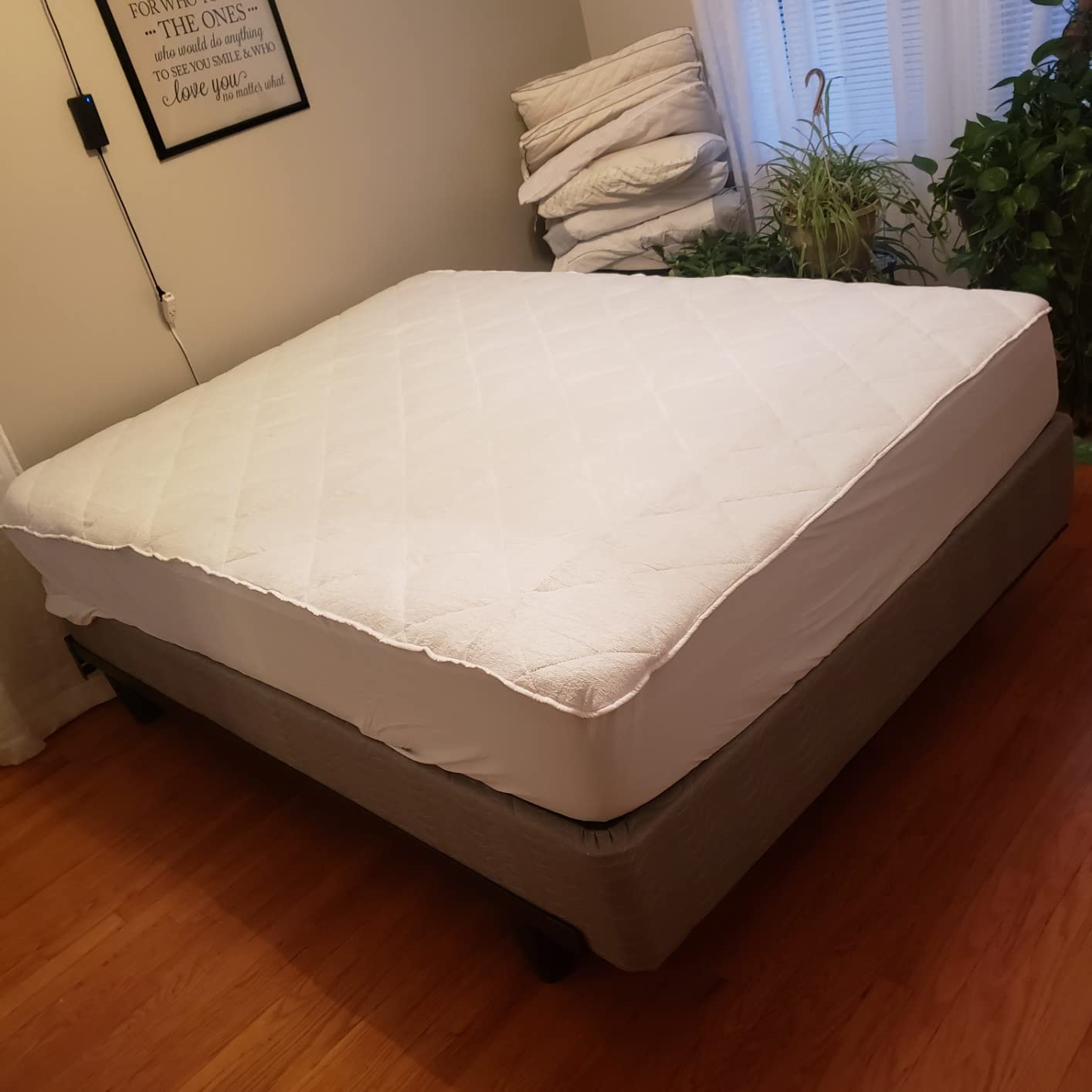 Kingnex Split Top King Mattress Topper for Adjustable Bed with Upper Flex Fluffy Matress Cover Quilted Fitted Mattress Pad with Elastic Pocket 32-34 Split from Head customer photo 2