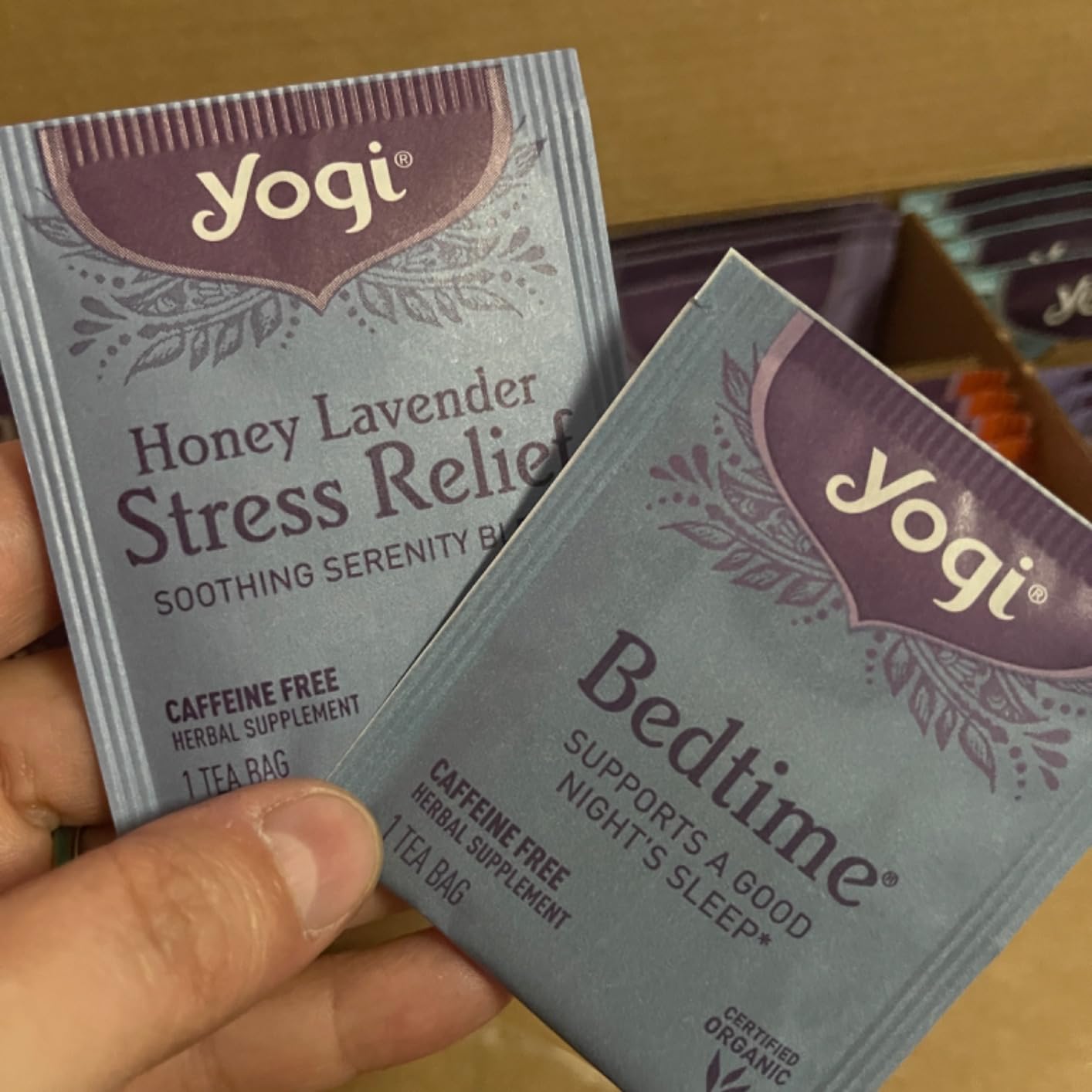 Yogi Relaxation Sampler Box (32 Tea Bags) - 8 Favorite Herbal Teas for Stress Relief & Sleep - Organic & Caffeine Free customer photo 1