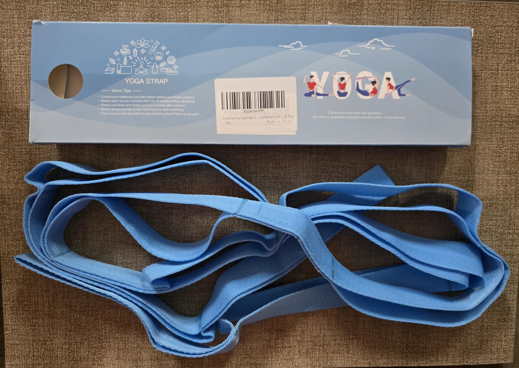 Stretching Strap Yoga Strap with Loops, Stretch Straps for Physical Therapy, Non-Elastic Exercise Strap for Pilates, Dance and Gymnastics with Workout Guide customer photo 1