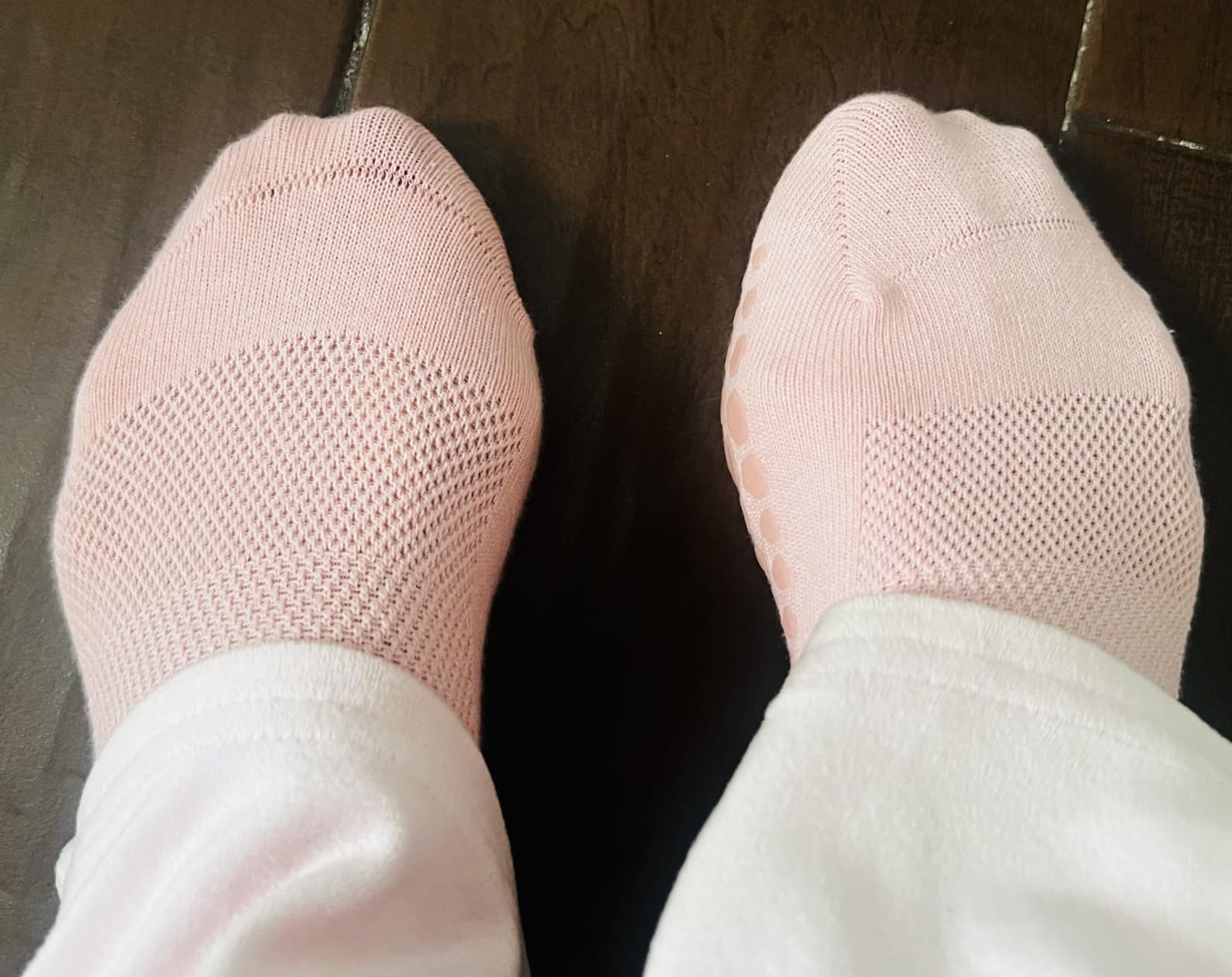 yeuG Pilates Socks for Women Non Slip Grip Socks for Yoga, Barre, Hospital, Barefoot Grippy Yoga Sock Womens Gifts 4 Pairs customer photo 2