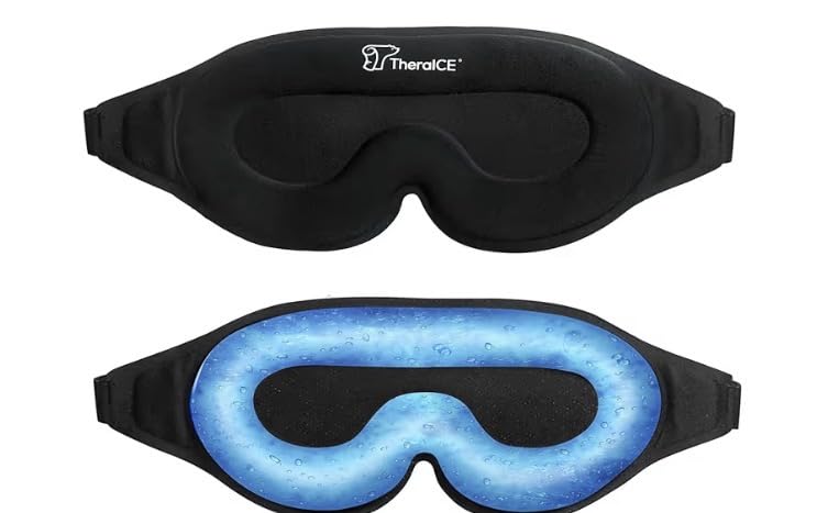 TheraICE Sleep Mask + Cooling Gel Relief - Weighted Sleep Eye Mask 100% Blackout 3D Cold Relaxing No Pressure Eye Cover Blindfold to Block Light for Comfortable Soothing Night Sleeping | Men & Women customer photo 1