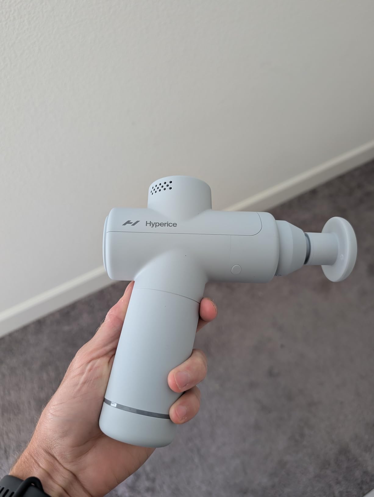 Hyperice Hypervolt Go 2 - QuietGlide Technology Handheld Percussion Massage Gun, 3 Speeds, 2 Interchangeable Heads customer photo 2