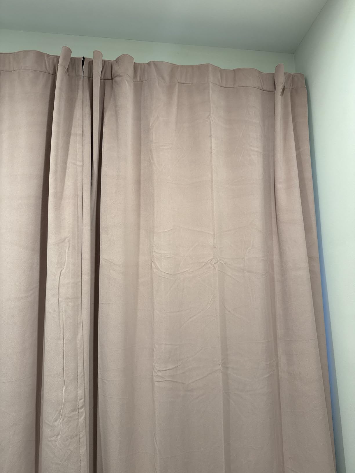 Joydeco 100% Blackout Velvet Curtains 84 Inch, Luxury Thermal Insulated Black Velvet Curtains for Bedroom Living Room, Soundproof Blackout Window Drapes, Rod Pocket & Back Tab (52W x 84L) customer photo 2