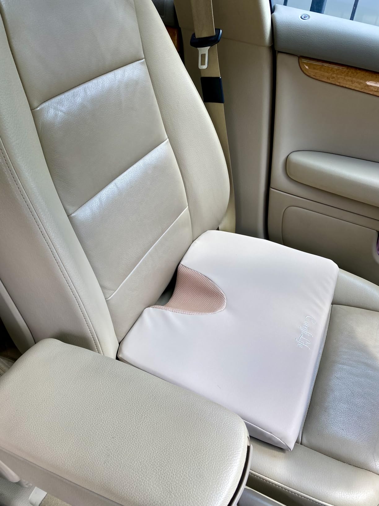 ComfiLife Car Seat Cushion - Premium Wedge 100% Polyurethane Foam Car Cushions for Driving - Auto Seat Cushion - Back & Sciatica Pain Relief for Long Drives - Comfort for Car Driver, Office, Truck Seat (Black) customer photo 1
