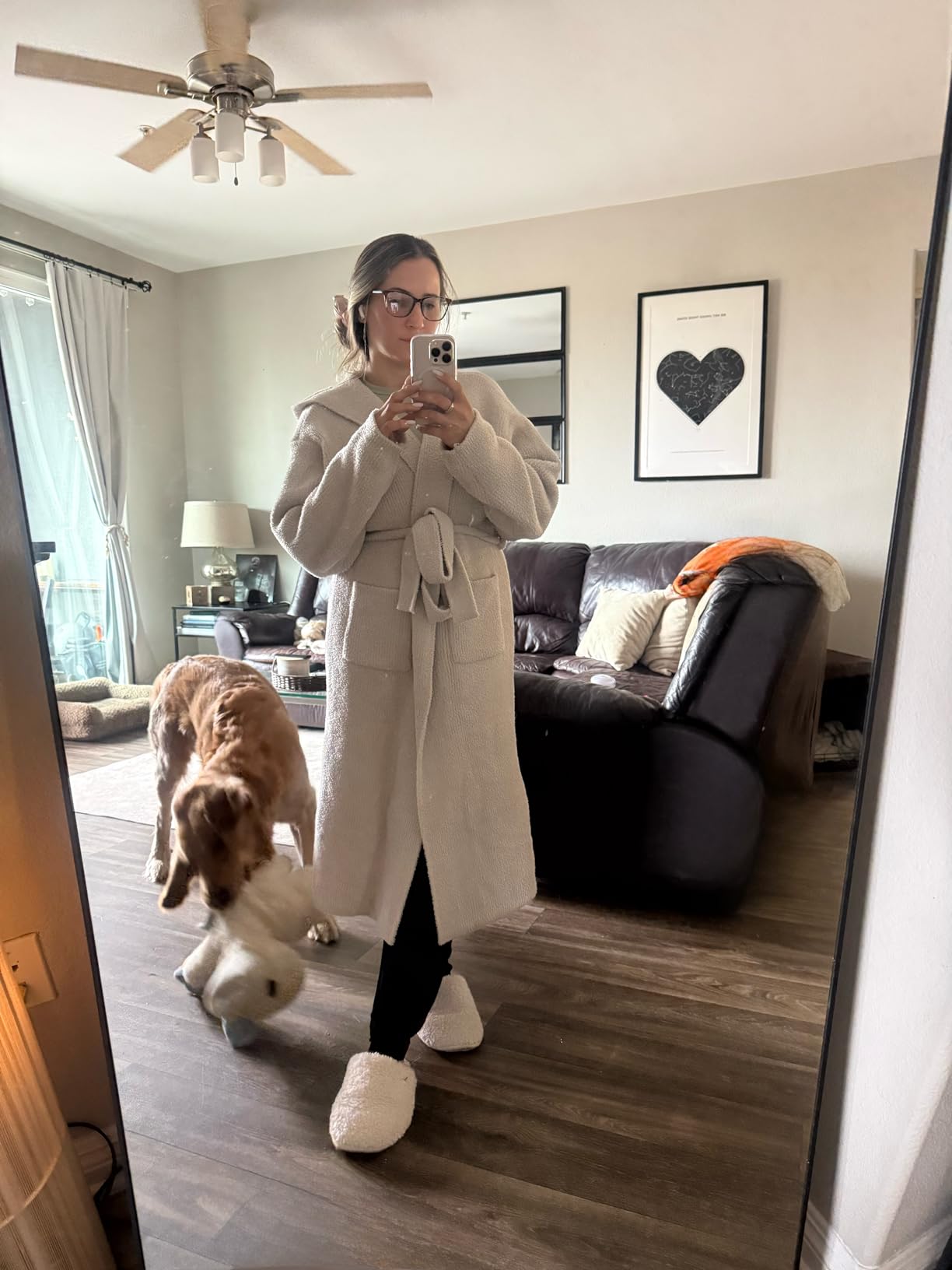 MH MYLUNE HOME Ultra Soft Robe With Pockets, Spa Bathrobe Loungewear Calf-Length, Plush Fuzzy Fluffy Wrap Robe for Women customer photo 2
