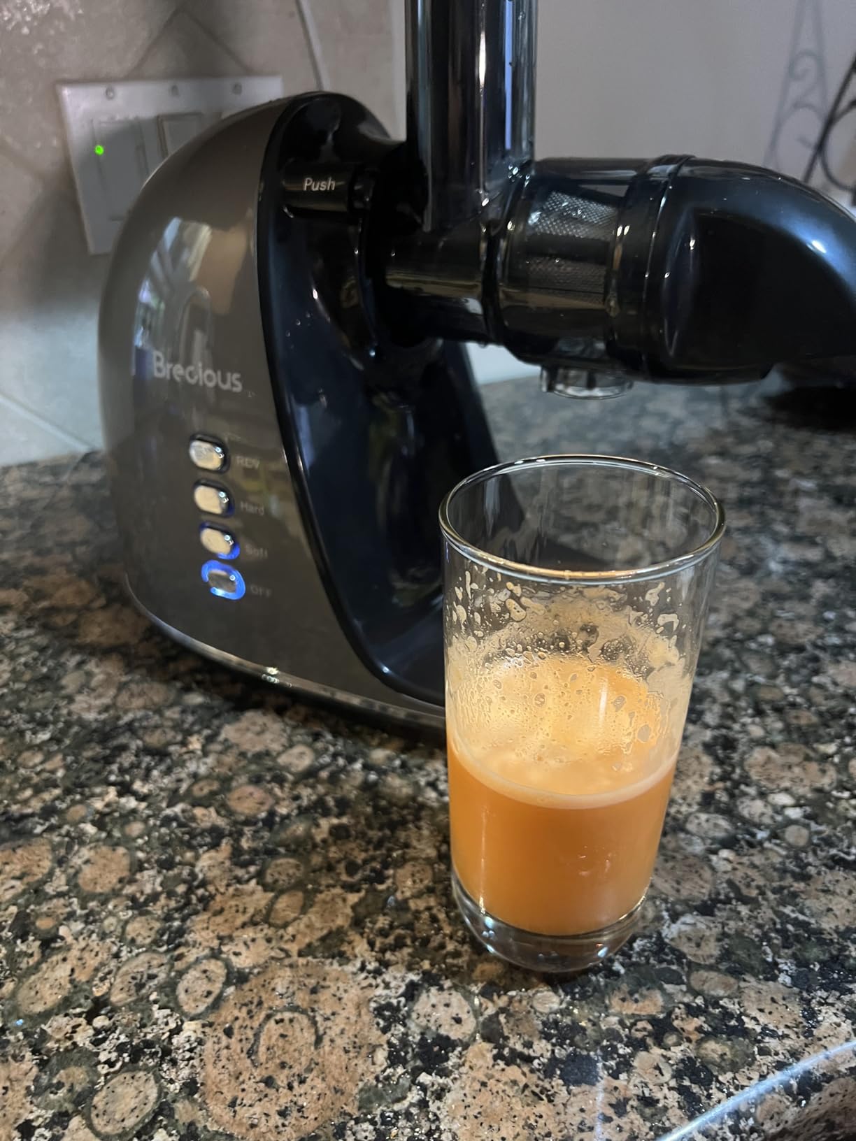 Slow Masticating Juicer,Brecious Cold Press Juicers with 2 Speed Modes & Quiet Motor,Juicers Machines Vegetable and Fruit with Reverse Function,Celery Juicer,BPA-Free,Easy to Clean (Silver) customer photo 2