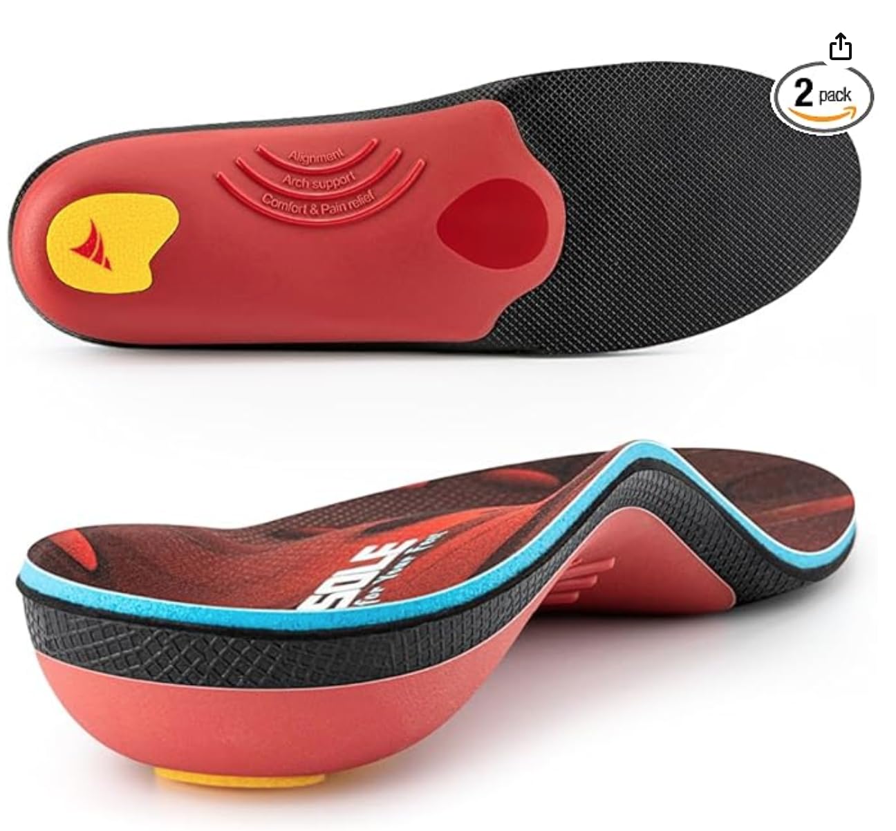 VALSOLE 250+ lbs Plantar Fasciitis High Arch Support Insole for Men Women,Heavy Duty Support Pain Relief Orthotics Insert,Relieve Flat Feet,High Arch,Foot Pain,Standing All Day Boot Work Shoe Insole customer photo 1