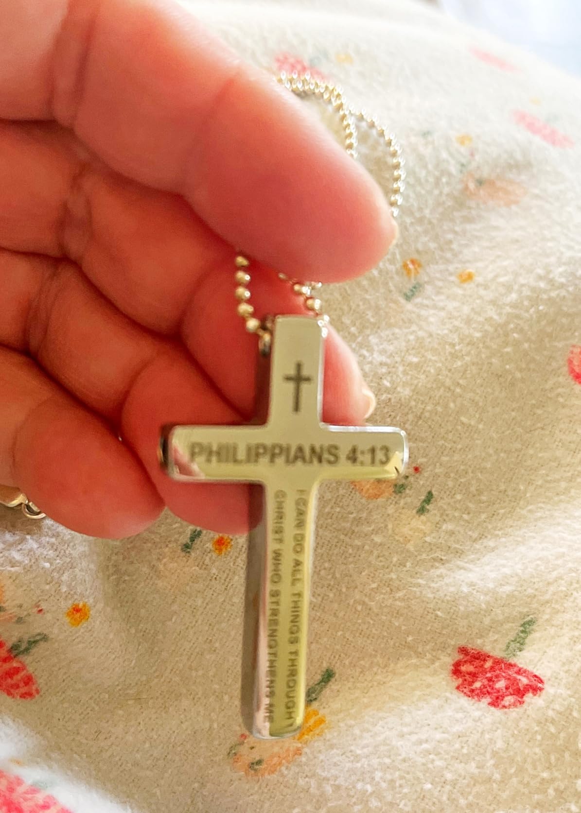 Cross Breathing Necklace, Inspirational Bible Verse Anti-Anxiety Mindfulness Necklace, Premium Stainless Steel Breathwork Tool, Anxiety Relief Items Gift customer photo 1