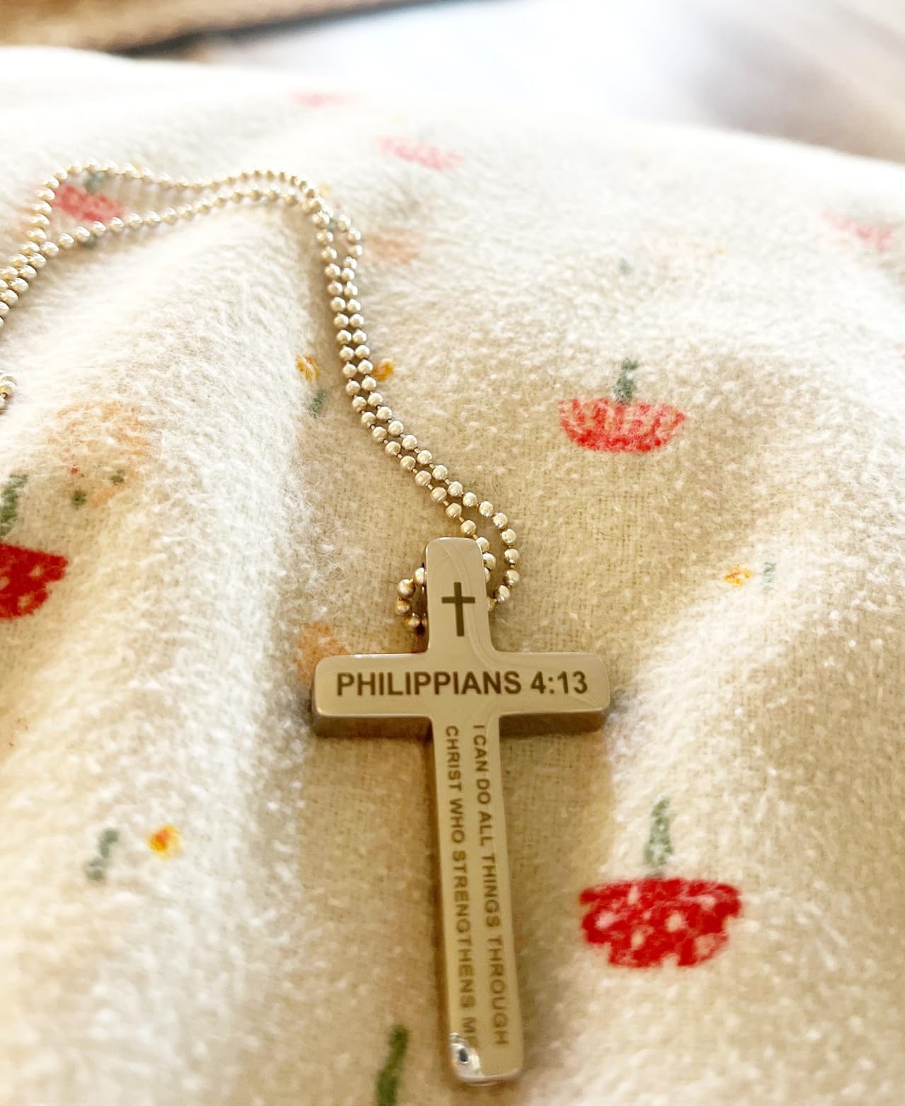 Cross Breathing Necklace, Inspirational Bible Verse Anti-Anxiety Mindfulness Necklace, Premium Stainless Steel Breathwork Tool, Anxiety Relief Items Gift customer photo 2