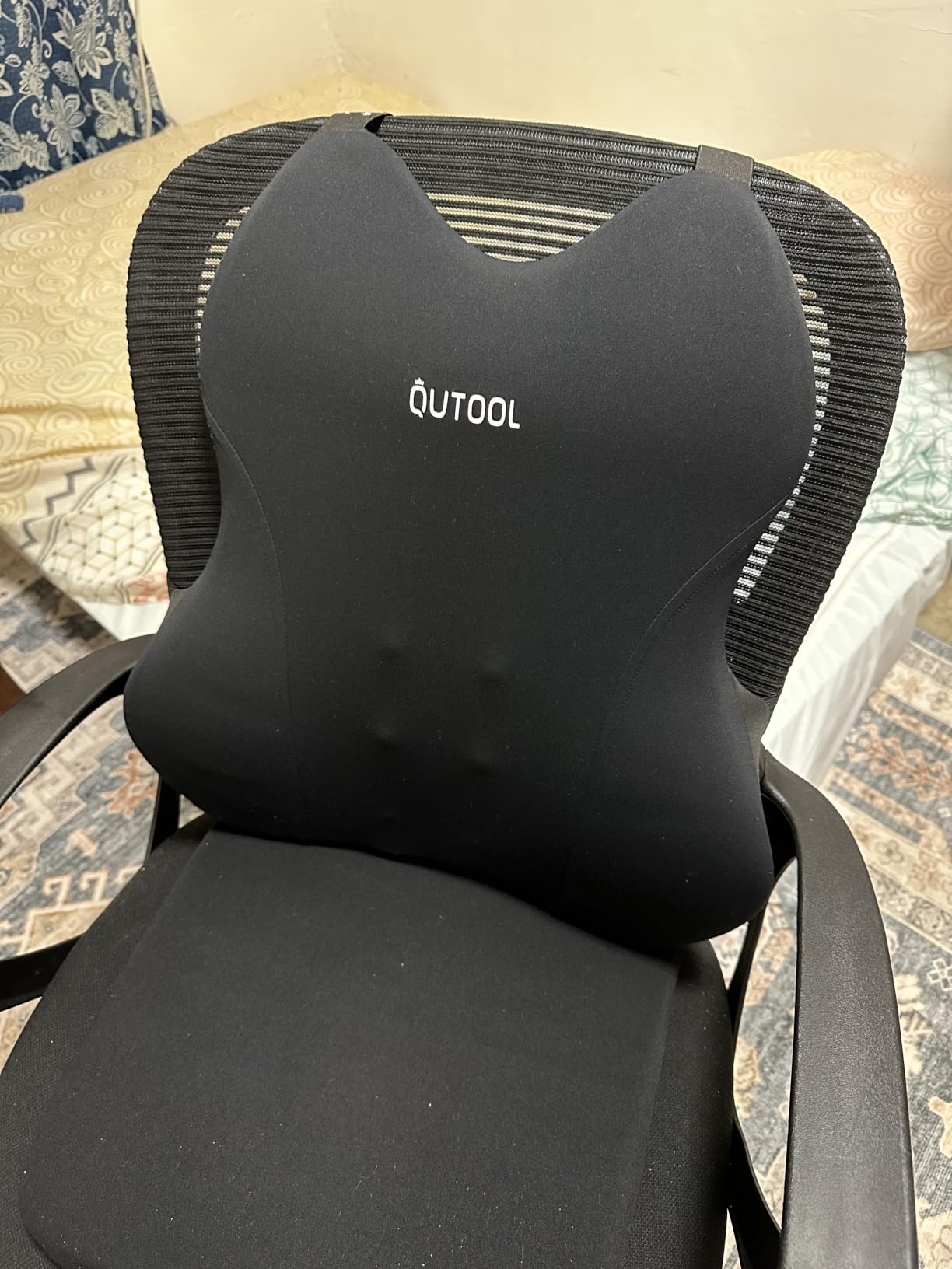 QUTOOL Lumbar Support Pillow for Car, Truck Accessories Travel Essentials, Memory Foam Back Cushion for Driving Seat, Back Pain Relief,Washable Cover, Lower Back Support Fits Most Cars(Black) customer photo 2