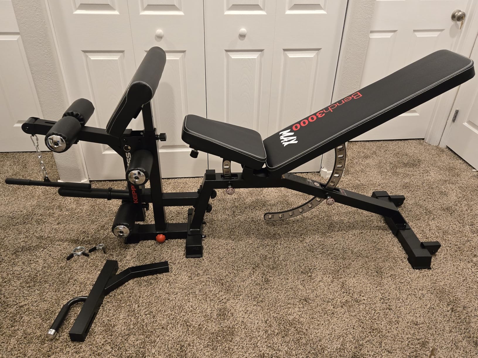 Keppi Fitness Weight Bench, 1200LBS Workout Bench with Leg Extension/Curl and Preacher Curl Attachment, Flat Incline Decline Weight Bench for Home Gym - Bench3000 Max customer photo 2