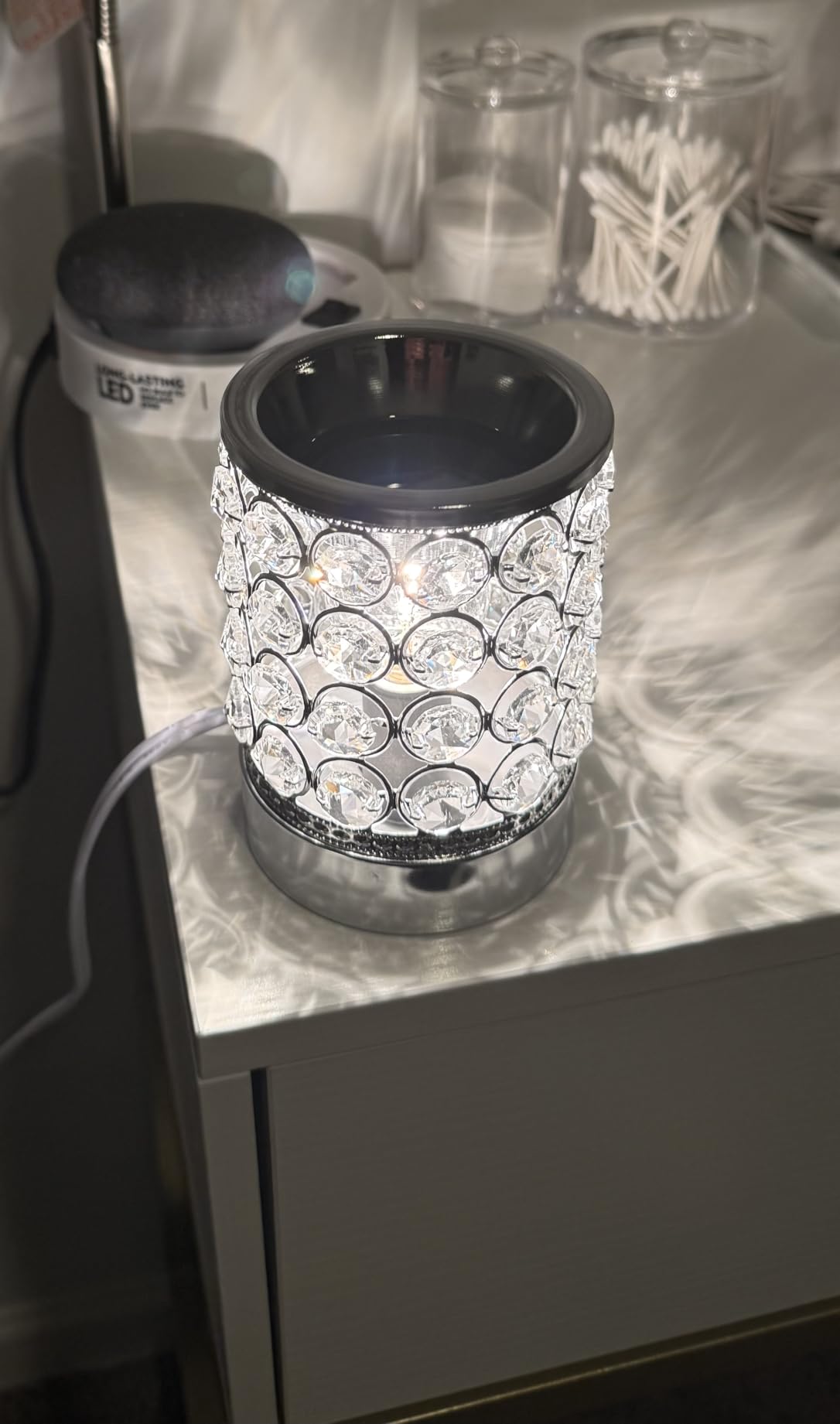 Leyoue Wax Warmer Wrought Iron Crystal Wax Melt Warmer Electric Oil Burner Wax Melt for Gifts & Decor, Home, Office, SPA, Bedroom customer photo 2