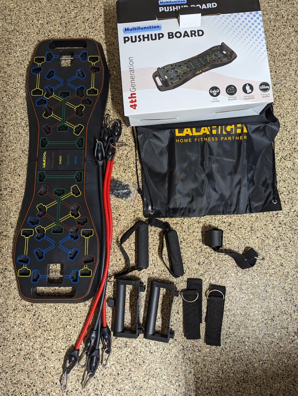 LALAHIGH Push Up Board, 36 in 1 Home Gym Equipment with Ab Roller Wheel & Resistance Bands, Portable Foldable Workout Board for Full Body Strength Training Men Women customer photo 2