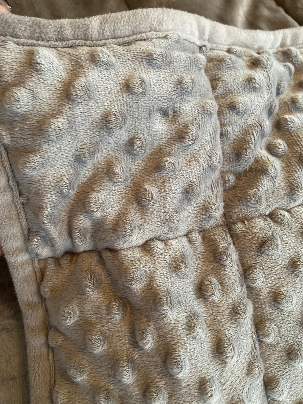 Wemore Minky Dot Weighted Blanket for Adults Twin Size 15 lbs, Soft Cozy Heavy Blanket for Stress Relief and Sleep Promotion, Breathable Blanket for All-Season with Glass Beads, Grey 48 x 72 inches customer photo 1