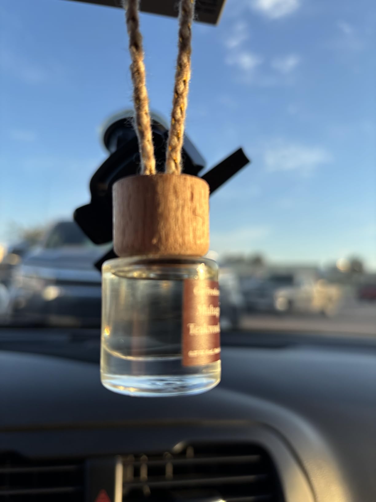 C Classy Car Air Freshener Hanging 2 Pack, Mahogany Teakwood Essential Oil Diffuser, Cute Glass Bottle, Long-Lasting Fragrance Car Accessories for Women & Men, Made in USA customer photo 1