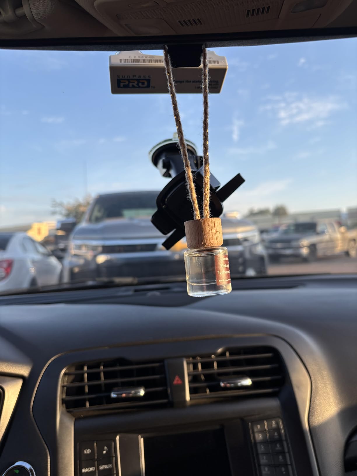 C Classy Car Air Freshener Hanging 2 Pack, Mahogany Teakwood Essential Oil Diffuser, Cute Glass Bottle, Long-Lasting Fragrance Car Accessories for Women & Men, Made in USA customer photo 2