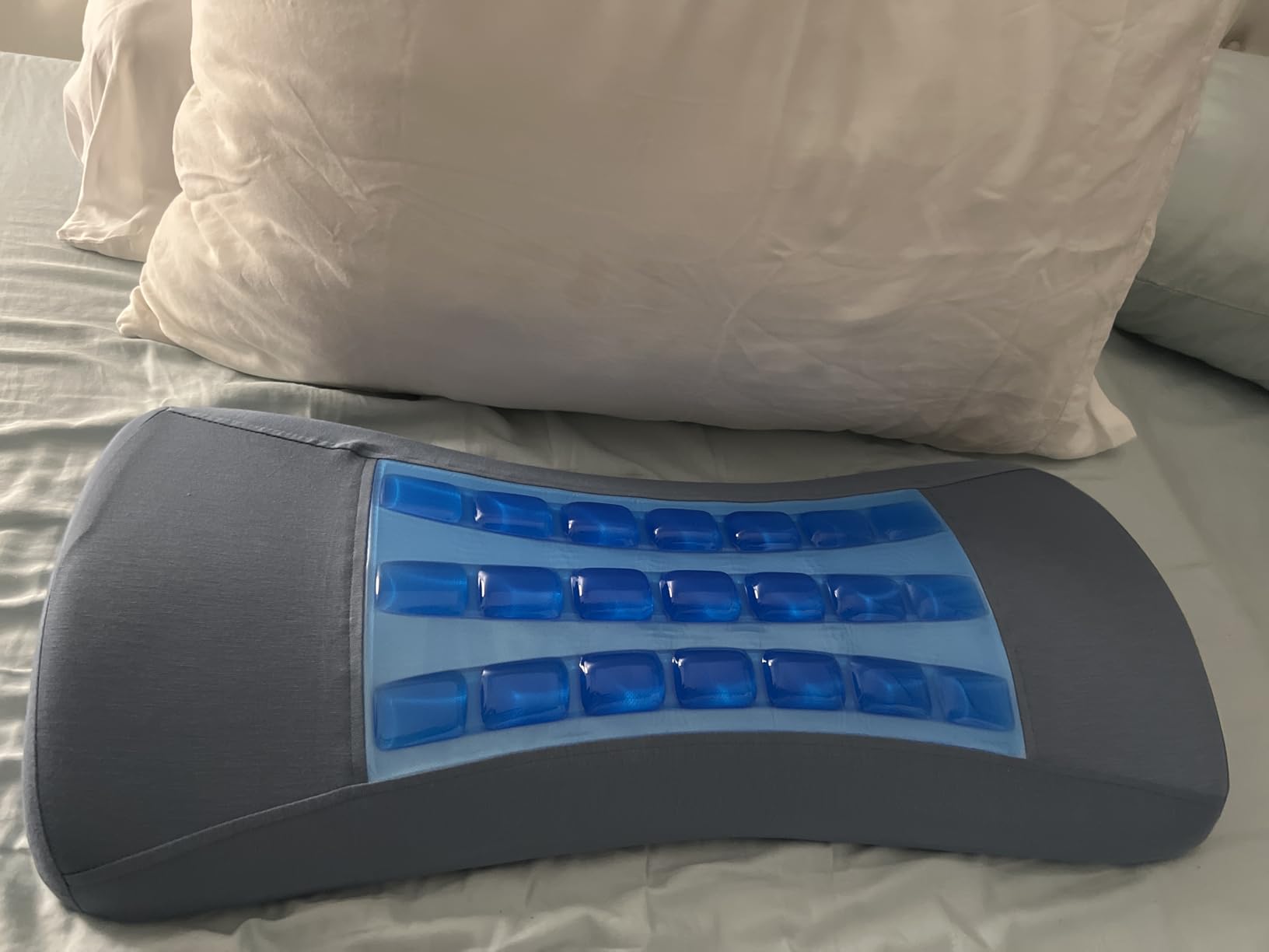 Lumbar Support Pillow for Bed Relief Lower Back Pain with Cooling Gel: Sciatica Lower Back Pillow for Sleeping-Memory Foam Waist Pillow for Side/Back/Stomach Sleepers-Bed Rest Pillow for Car, Sofa customer photo 1