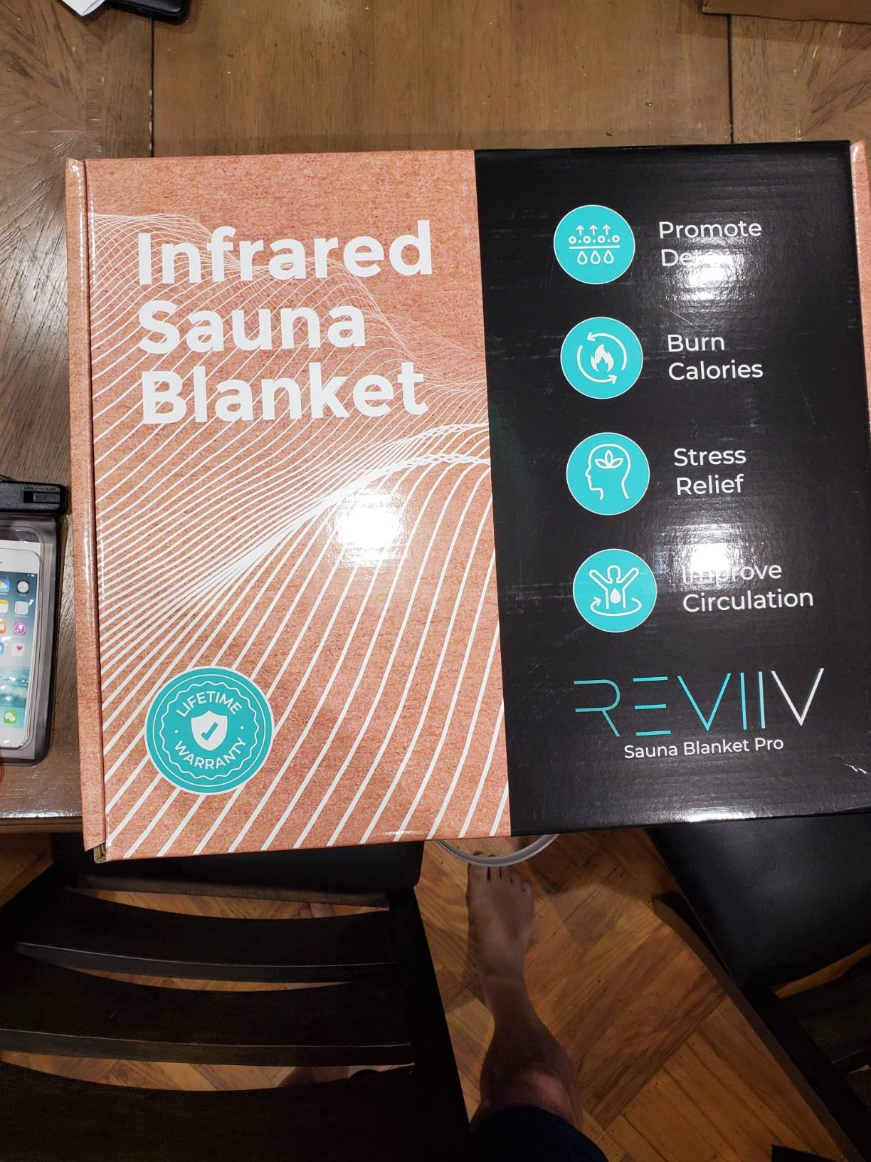 Portable Sauna Blanket with Arm Sleeves - v2.0 Improved Features! 6 ft x 3 ft Far Infrared Sauna Blanket for Detoxification with 10x Bonus Thermal Blankets - Saunas for Home, 113-176F customer photo 1