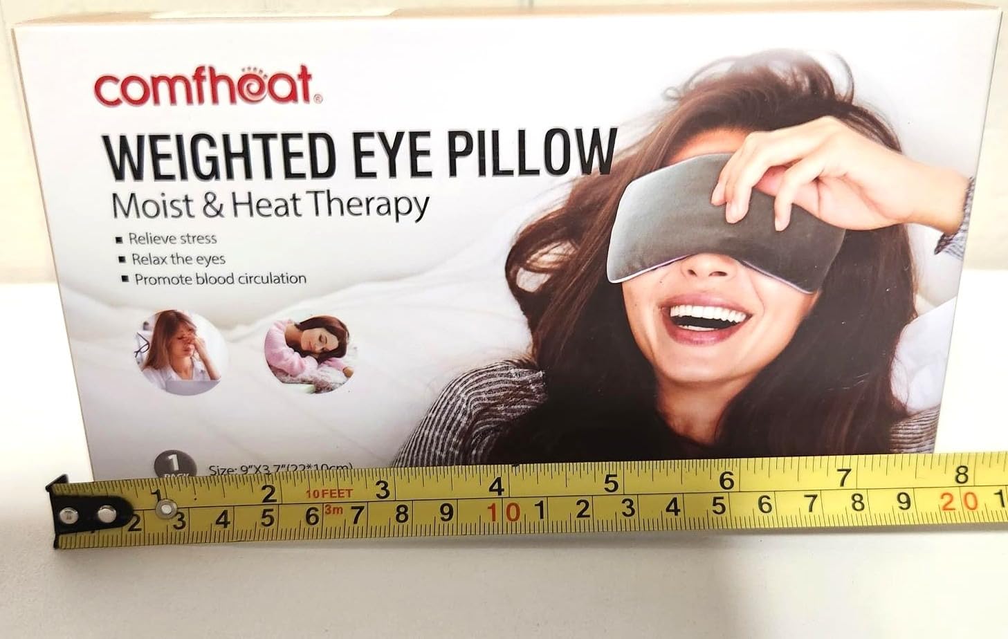 Unscented Weighted Eye Pillow for Yoga, Microwavable Moist Heat Eye Compress Mask with Washable Cover for Relaxation, Sleeping, Meditation, Yoga, Spa, Migraine Relief customer photo 1