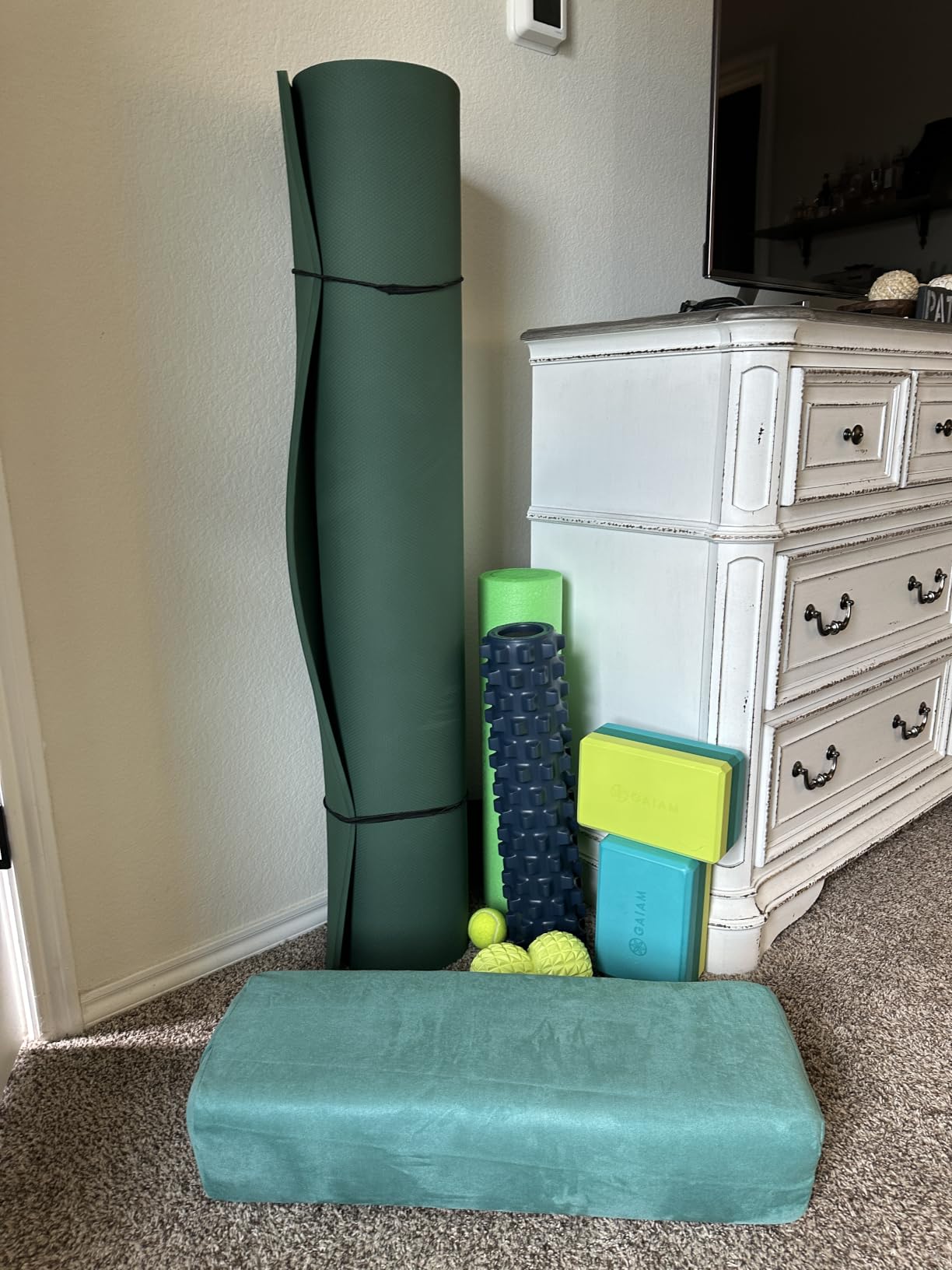 Wellsin Rectangular Yoga Bolster - Meditation Pillow with Washable Suede Cover, 27