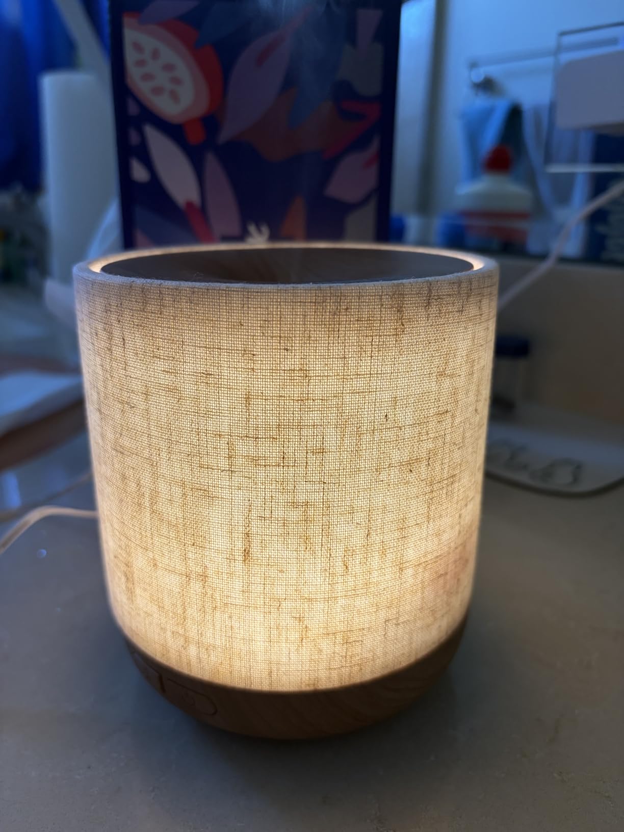 Essential Oil Diffuser with Fabric Cover and Night Lamp | 200ml, Quiet, Ultrasonic Scent Diffusing & Humidifying, Auto Shut-Off, Ambient Lighting, Candle Light Mode customer photo 2